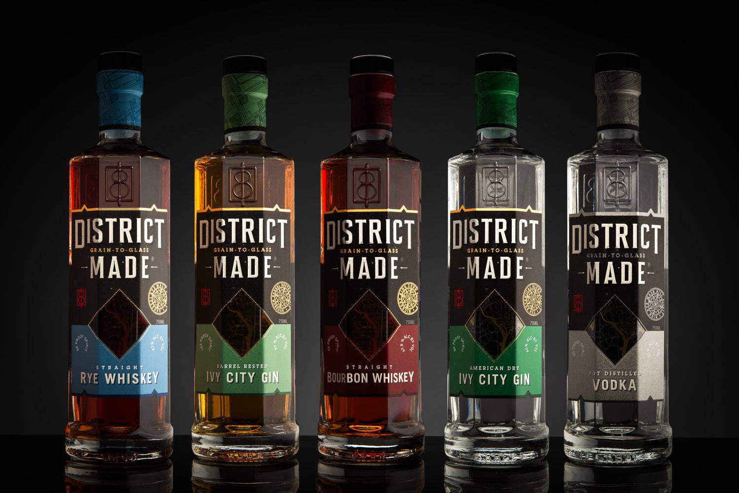 Brand and Packaging Design for One Eight Distilling