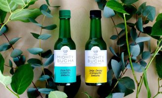 Minimalist Branding for the Mighty Bucha Herbal-infused Kombuchas