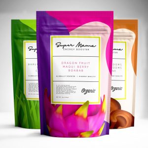 Supplement Packaging Bag Designs for SuperMama Booster Product Line