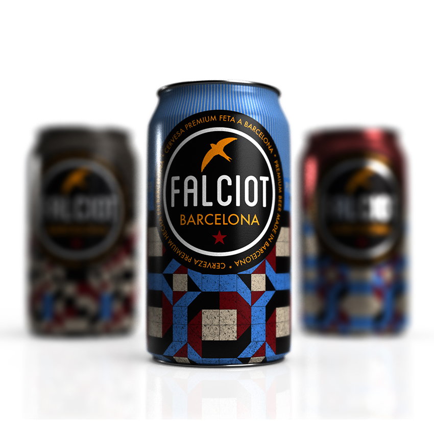 Brand and line design for new beer cans made in Barcelona