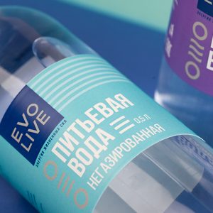Packaging design for the Evolive brand of drinking water