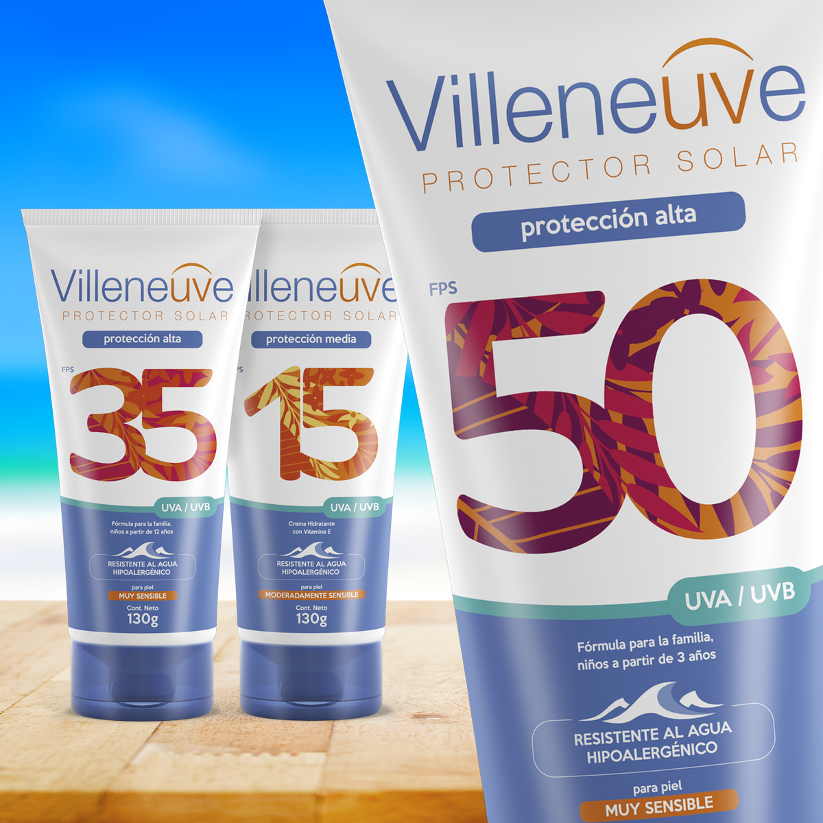 New Villeneuve Sunscreen Packaging Design