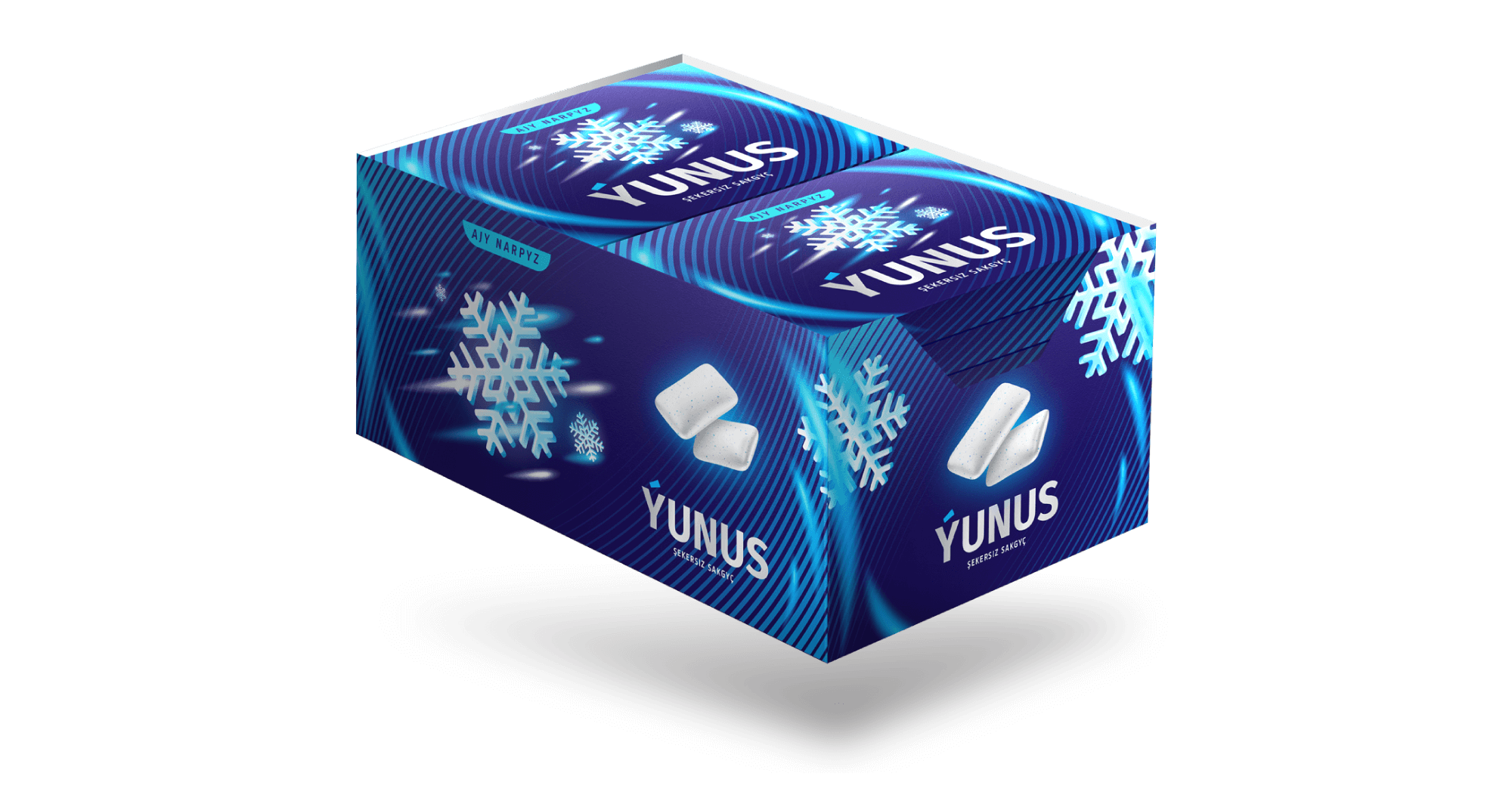 Belli Creative Studio created blister pack design of pillow-shaped chewing gum, Yunus