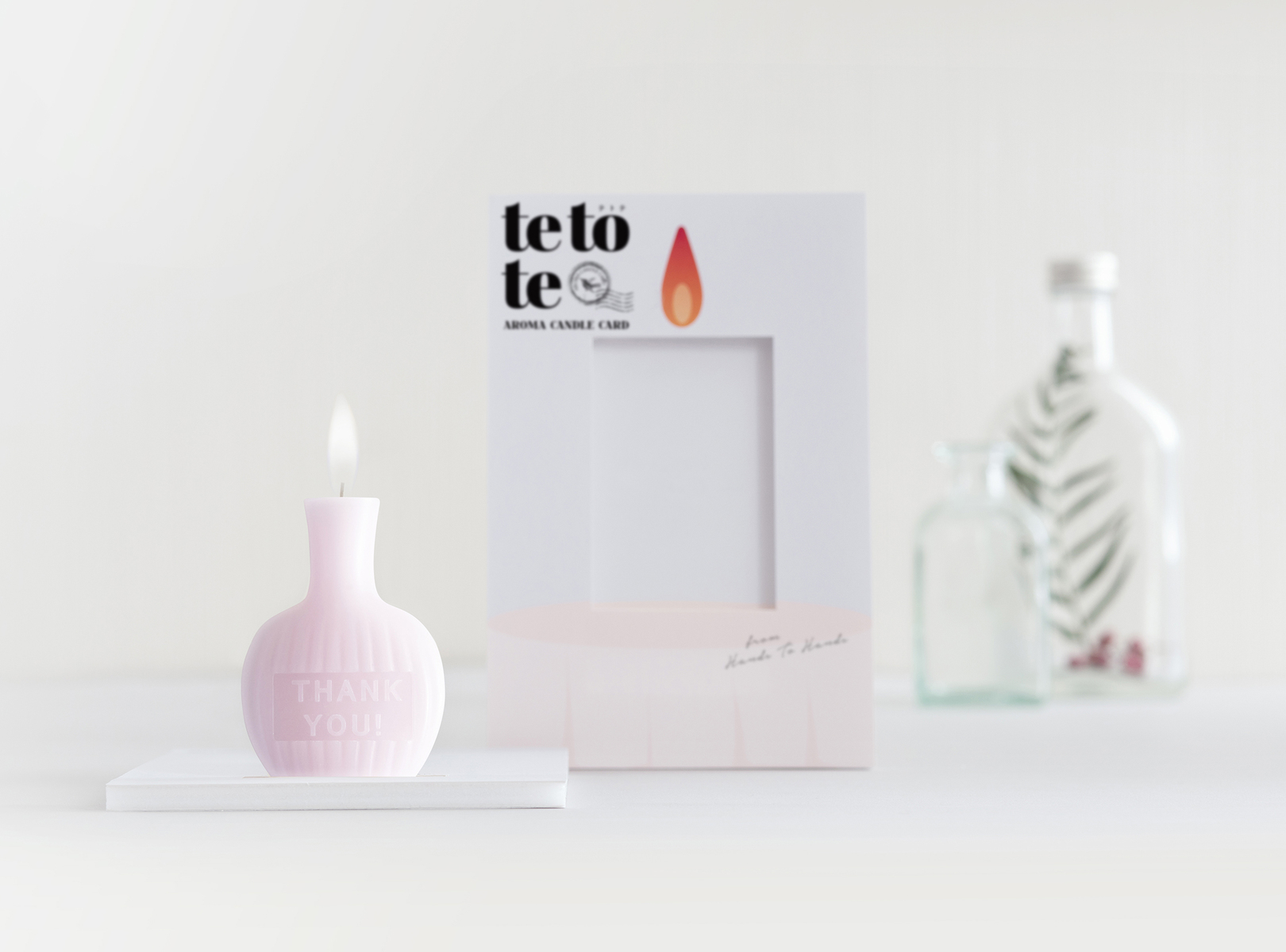 “tetote” is an unique message card with an aroma scented candle