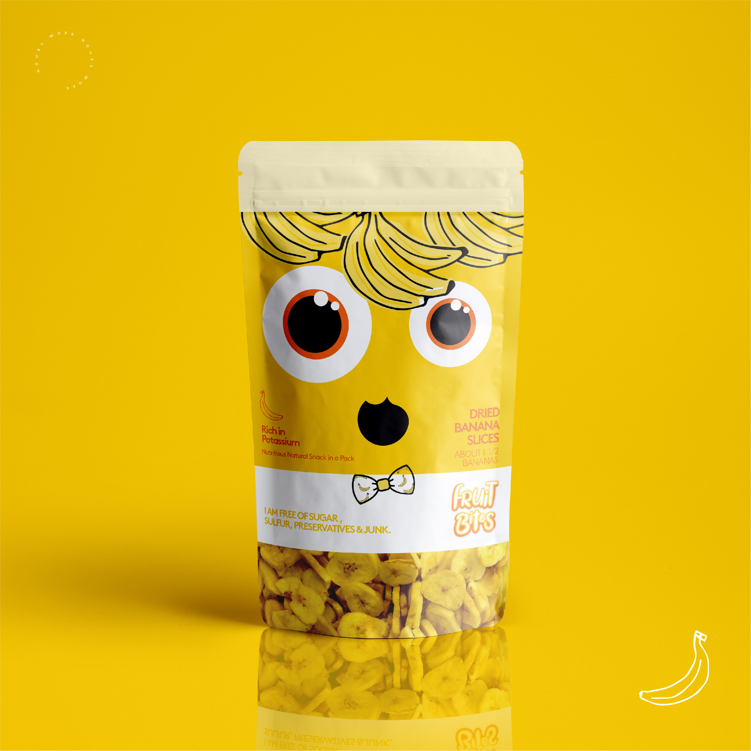 Branding and Packaging Design for Fruit Bites (dried fruits) for Kids