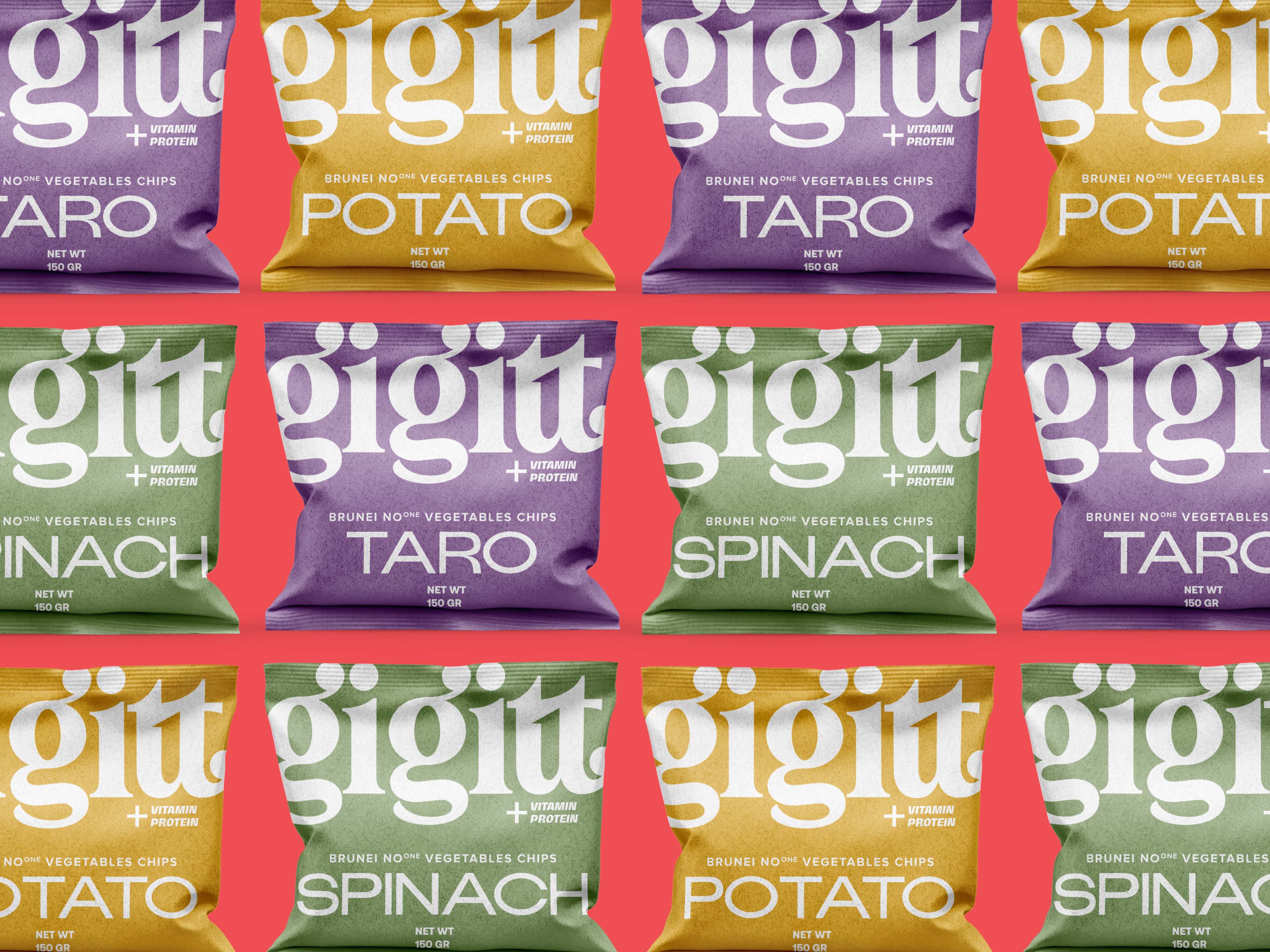 Widarto Impact designing logo system and packaging design for GIGITT vegetables snack