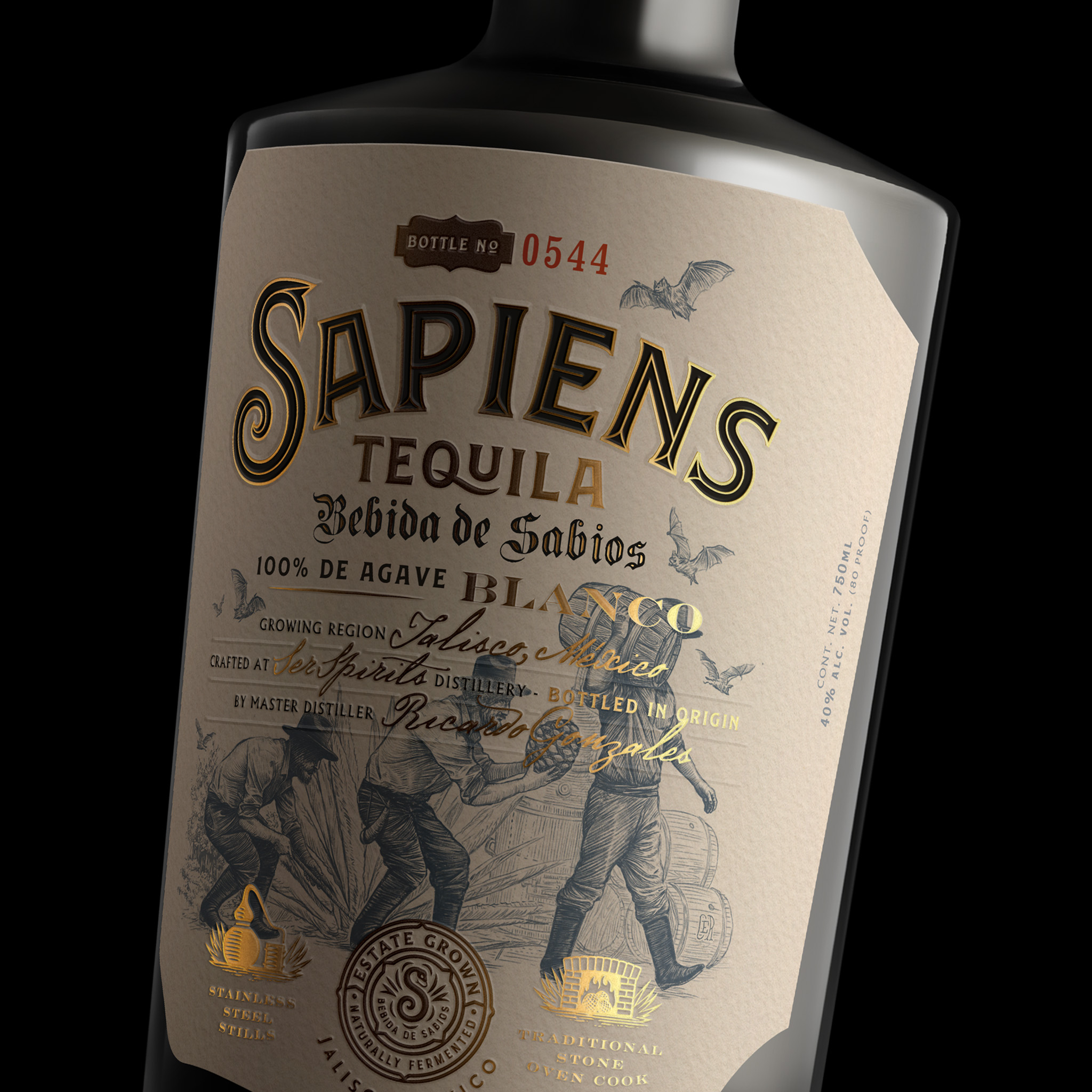 Sapiens Tequila Label Design