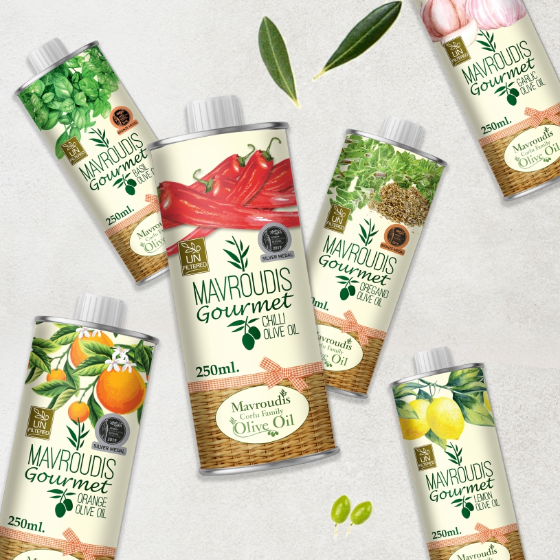 Mavroudis Corfu Family Gourmet Olive Oil Packaging Design