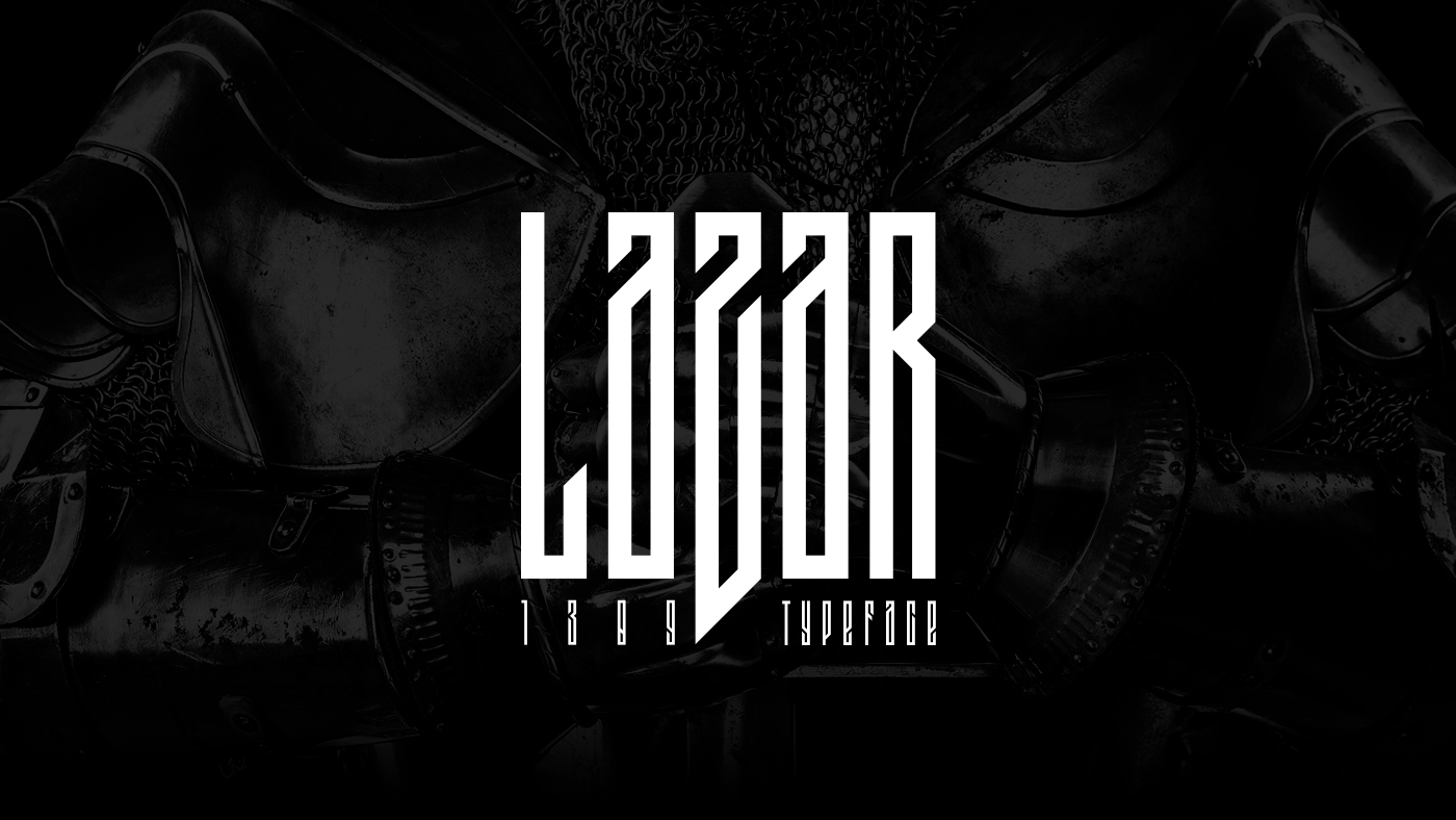 Lazar 1389 Display Typeface Design by Wolfy Design