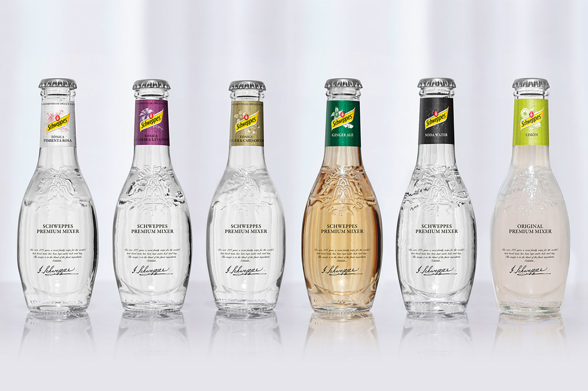 Unique and Iconic Bottle Designed by Morillas Branding Agency for Schweppes Premium Mixer