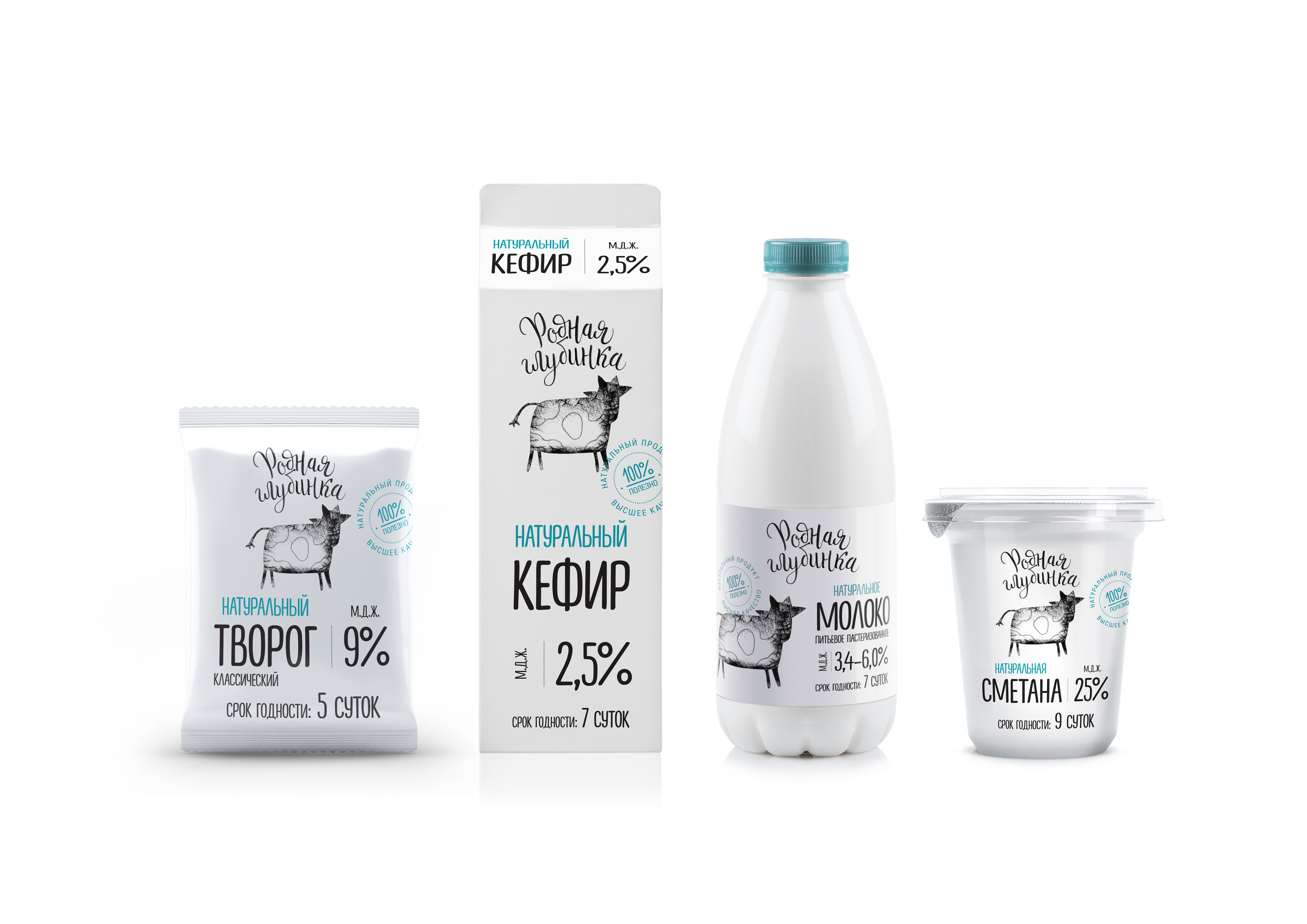 Concept Packaging Design of Dairy Farm Products, Designed by Alisa Vorkunova
