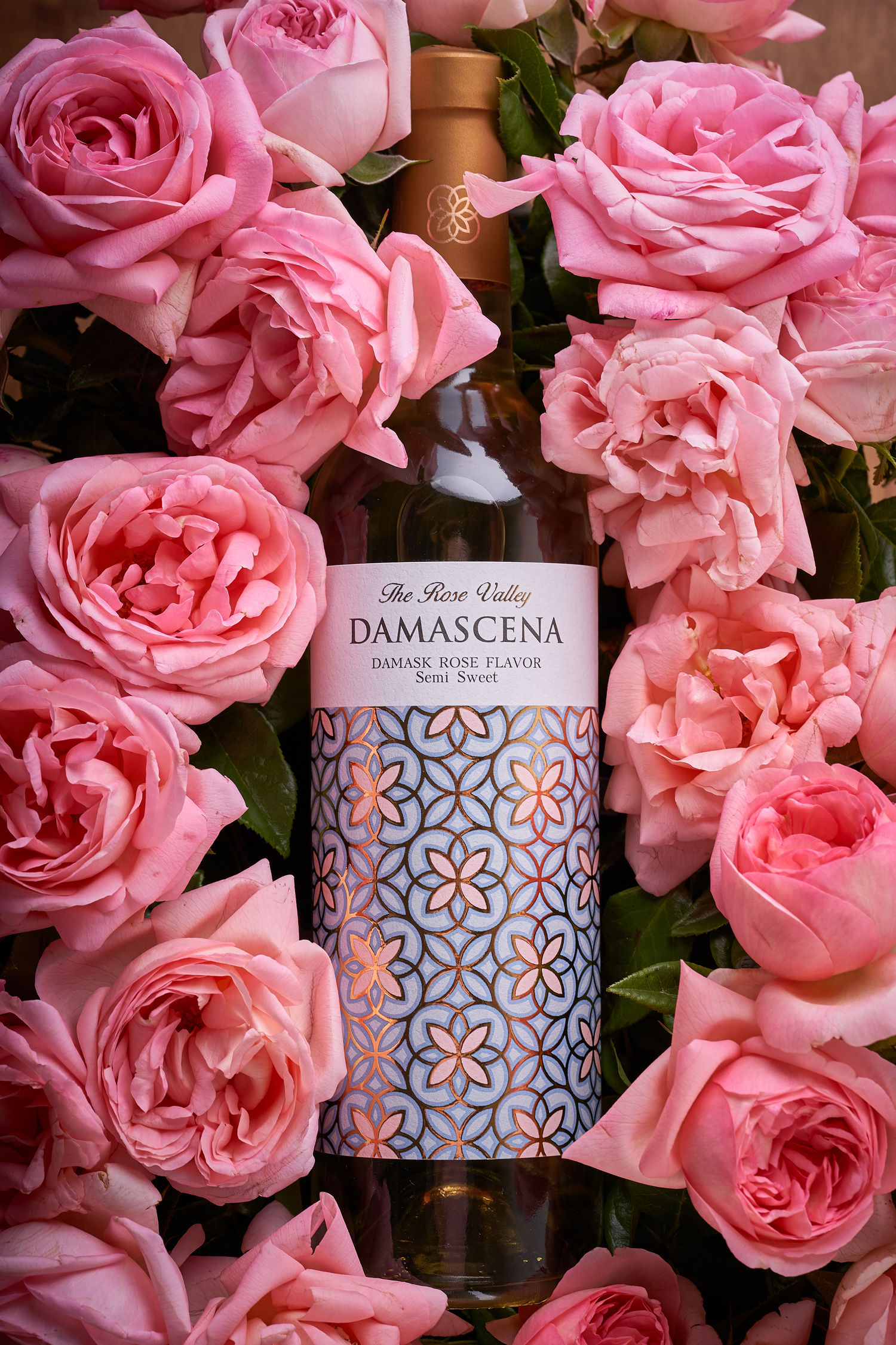 Damascena Rose Wine Label Packaging Design