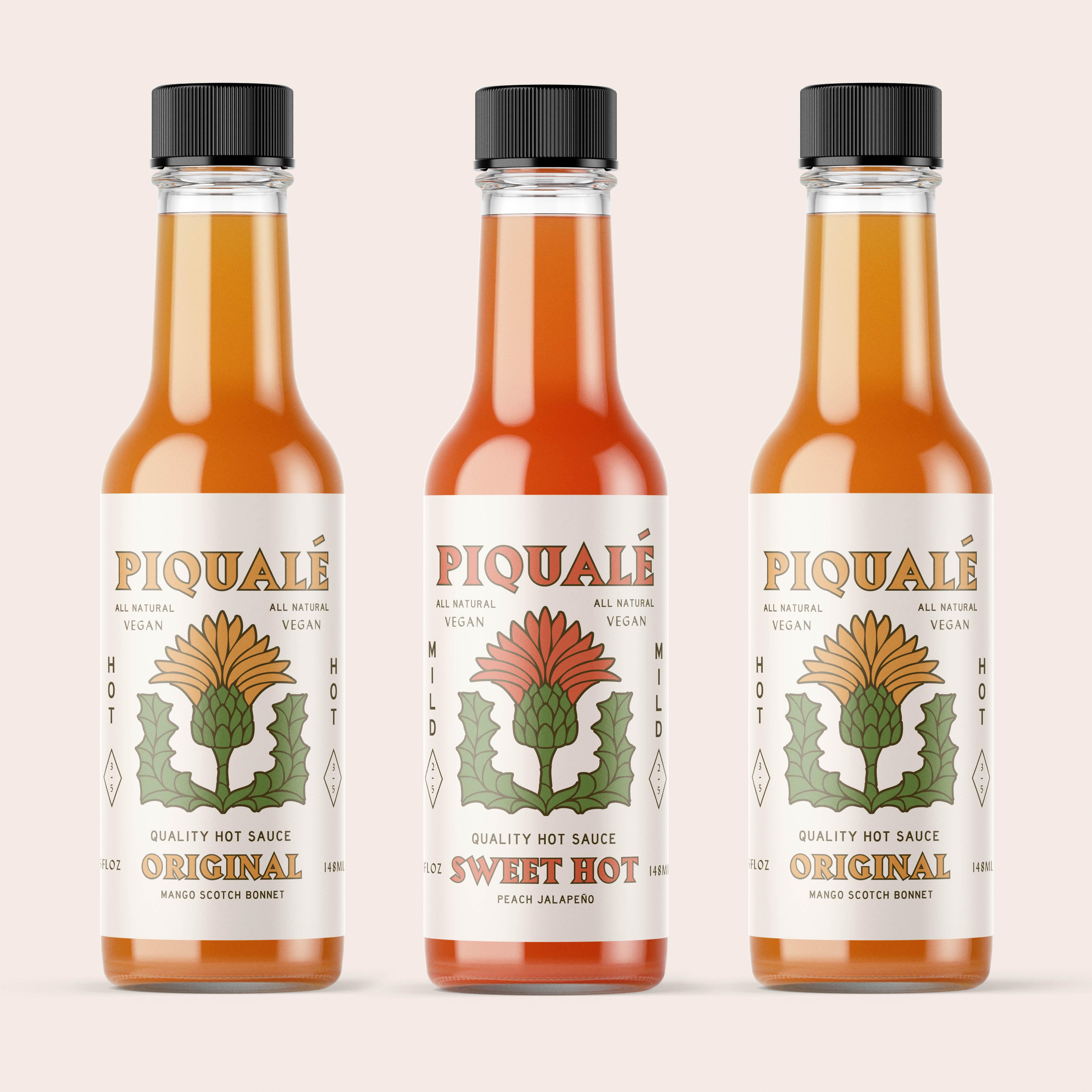 Piqualé Hot Sauce Branding by The Artful Union