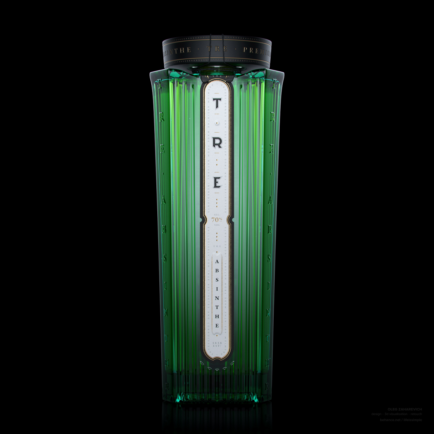 Tre Absinthe Premium Absinthe Packaging Concept Designed by Oleg Zaharevich