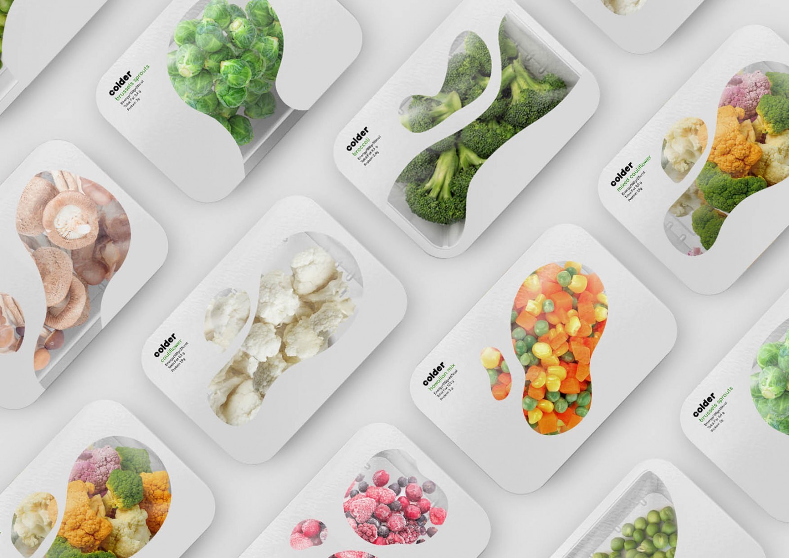 Colder – Frozen Food Packaging Design Concept by Maria Kazanova