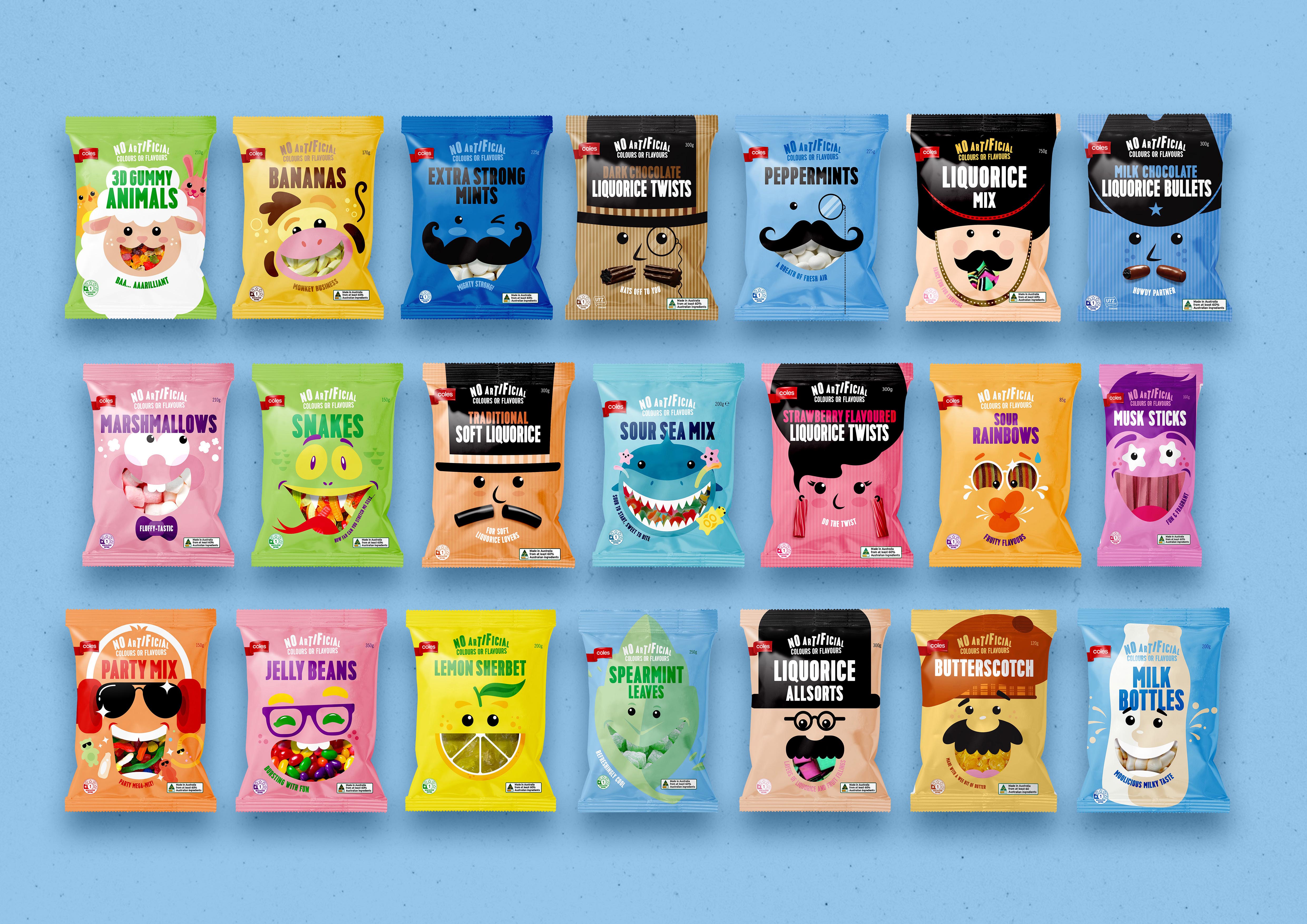 Coles Confectionery Range Redesign Designed by Hulsbosch