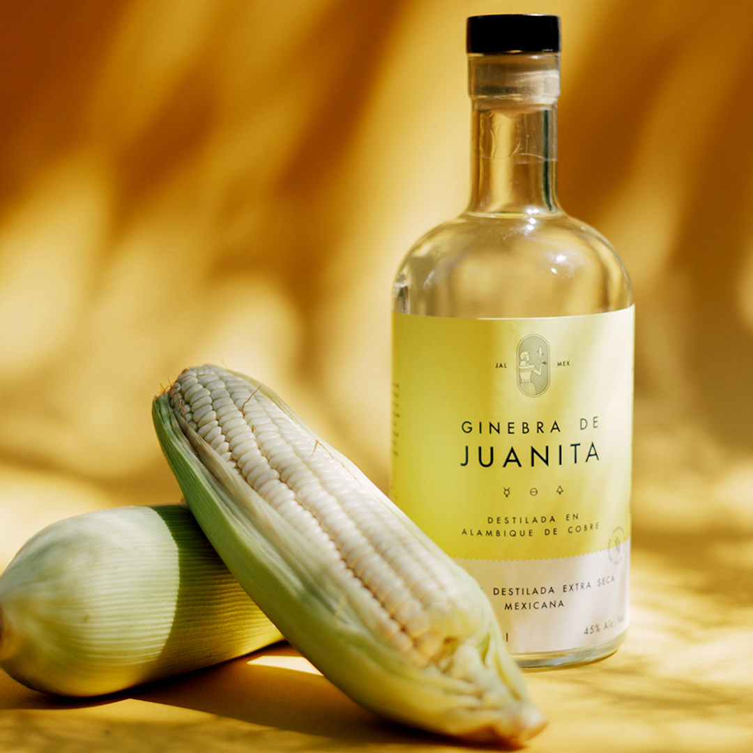 Ginebra de Juanita Mexican Corn-Based Dry Gin Packaging Design By Cuic