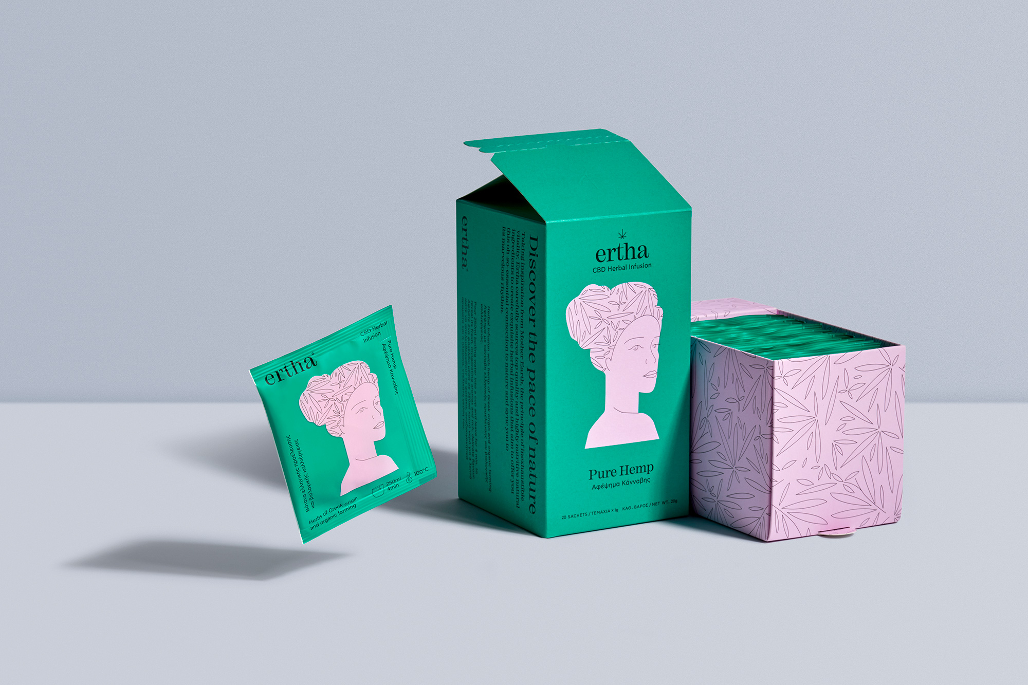 Branding and Packaging for a Highly Nutritive Botanical Infusions Brand Ertha