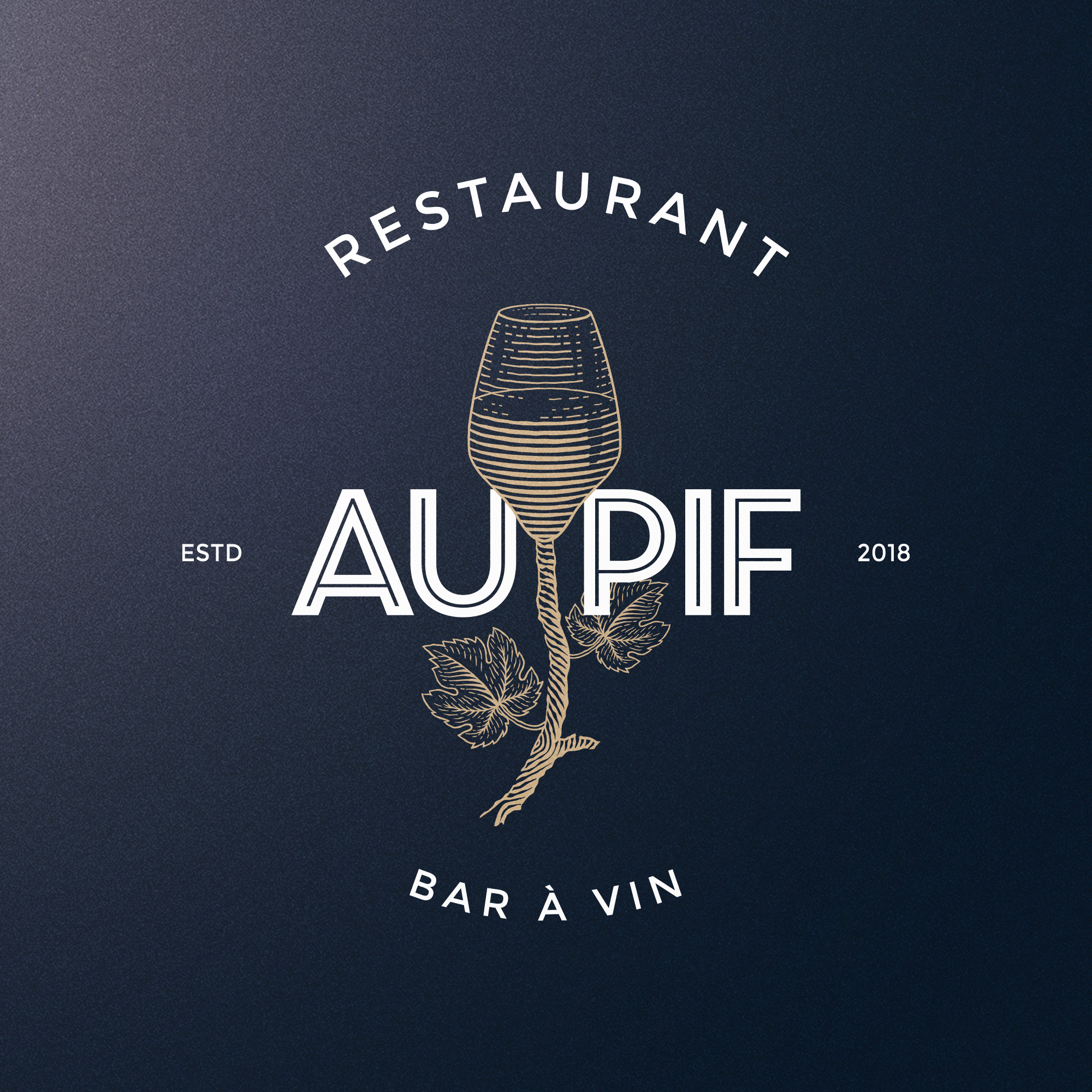 Buckwild Design Au Pif Restaurant and Wine Bar Logotype