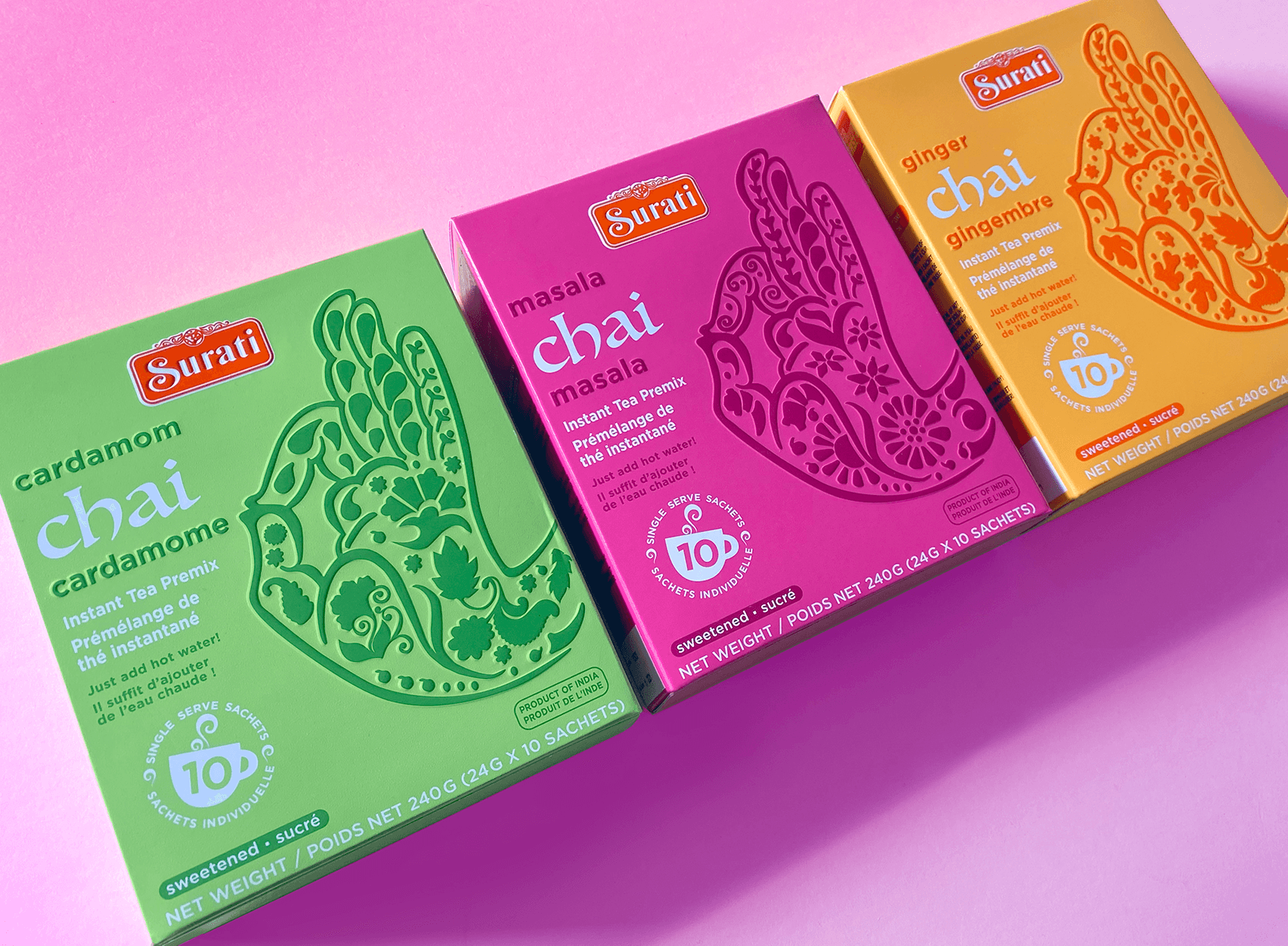 Studiobubble Creates New Chai Tea Designs for Surati Foods