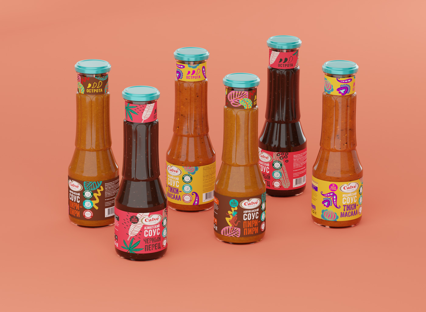 Yasno Branding Agency Create Packaging Label Design for Exotic Calvé Sauces