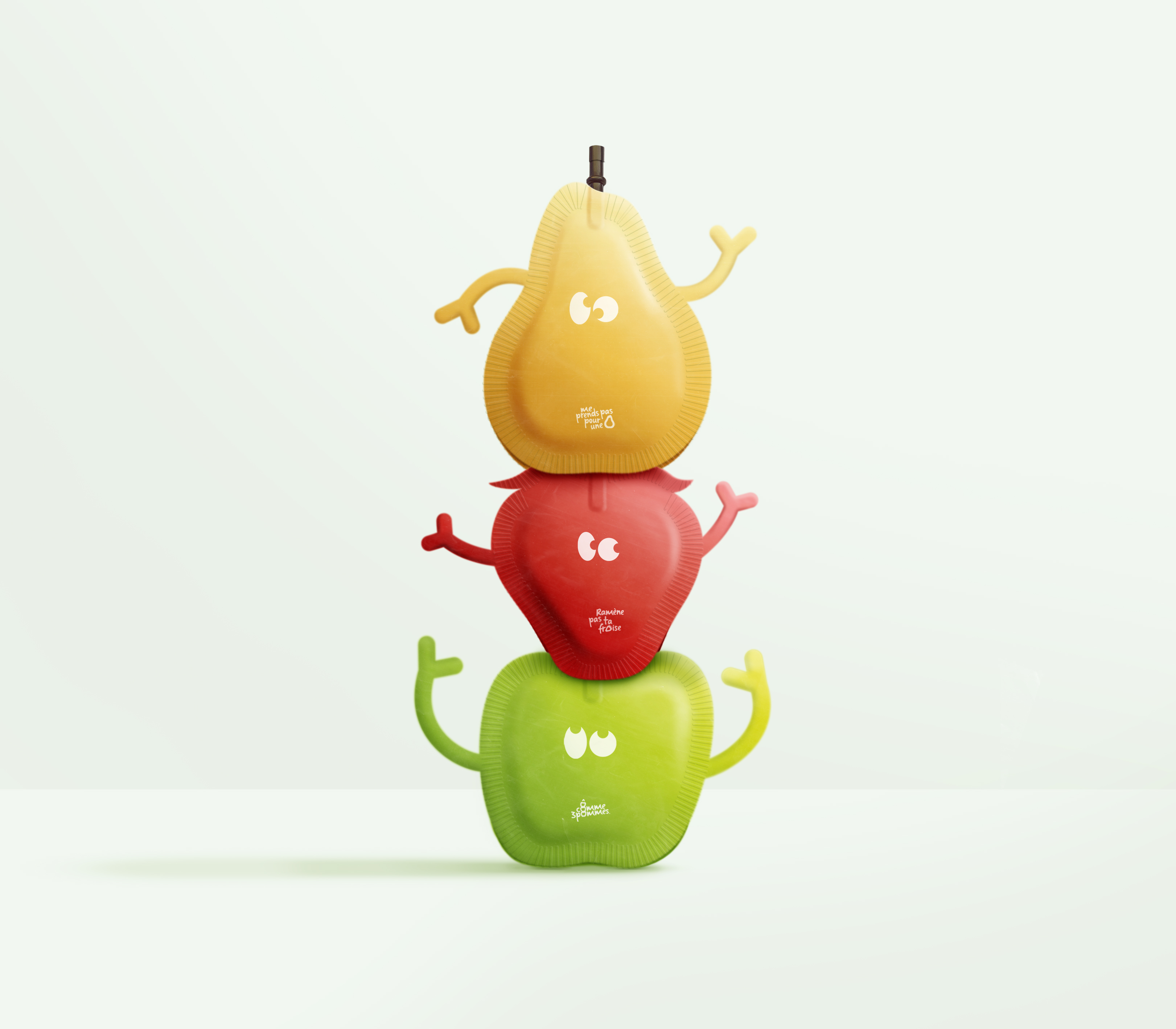 Student Concept for Ô Comme Trois Pommes, a New Brand of Compotes for Children
