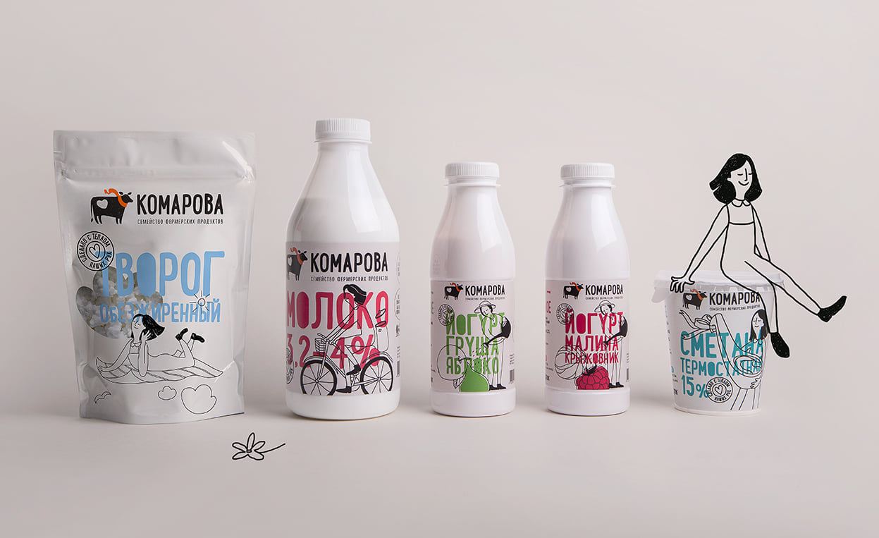 Packaging Design Komarova Family Farming Product Range
