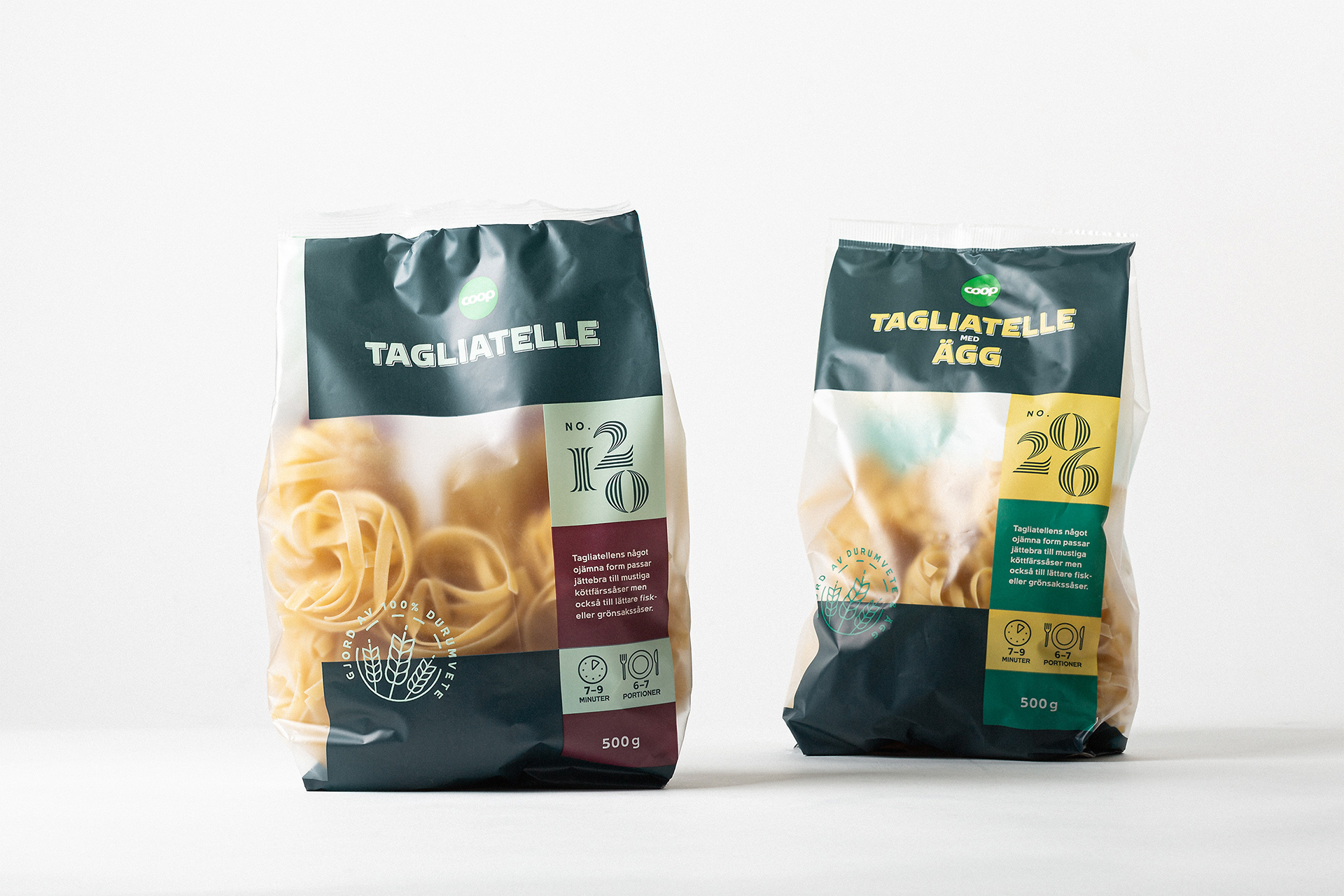 Packaging Range for Two Italian Staples for Coop Sweden by Bedow