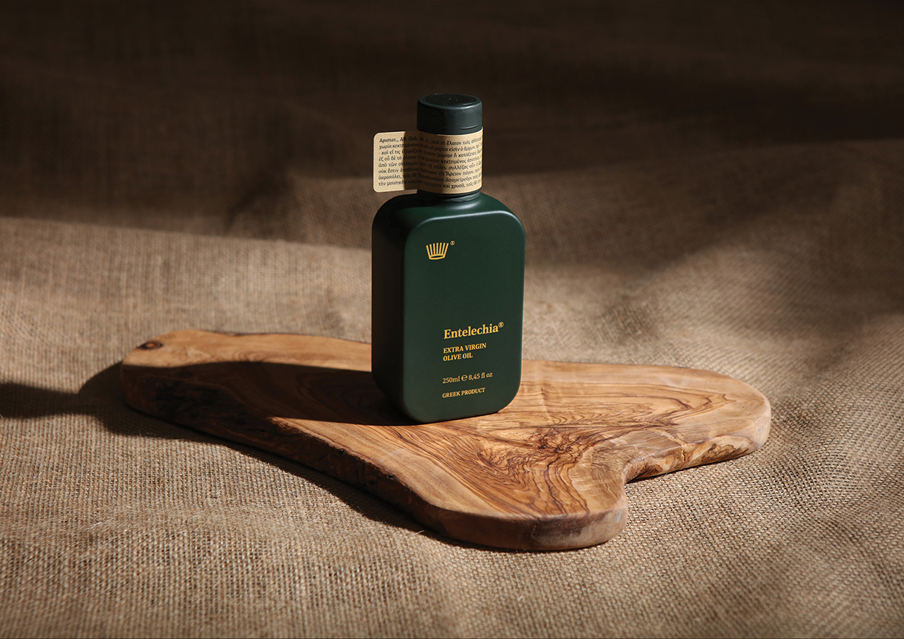 Chris Trivizas Creates Packaging Design for Entelechia Extra Virgin Olive Oil