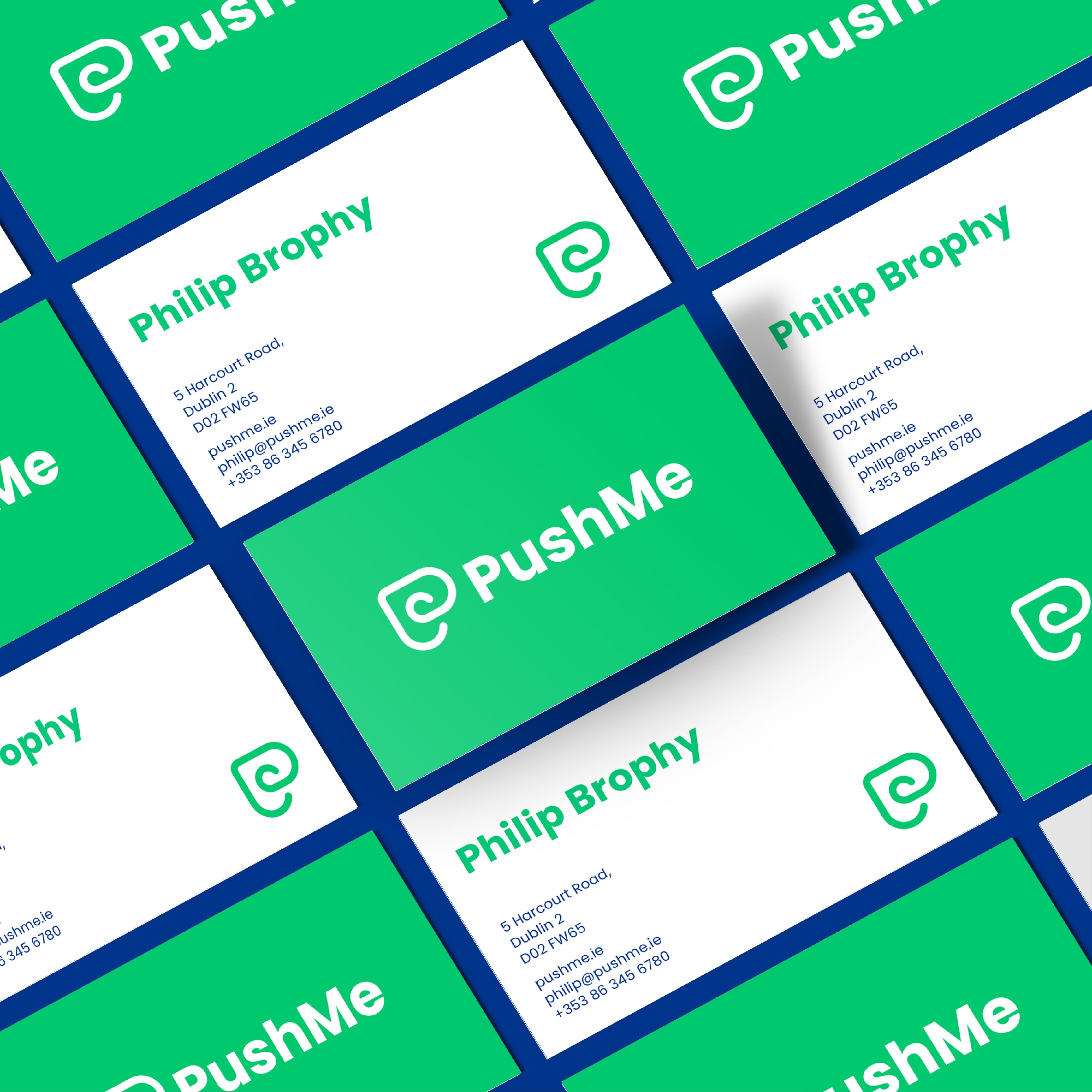 PushMe Brand Identity Designed by Michael Sloane