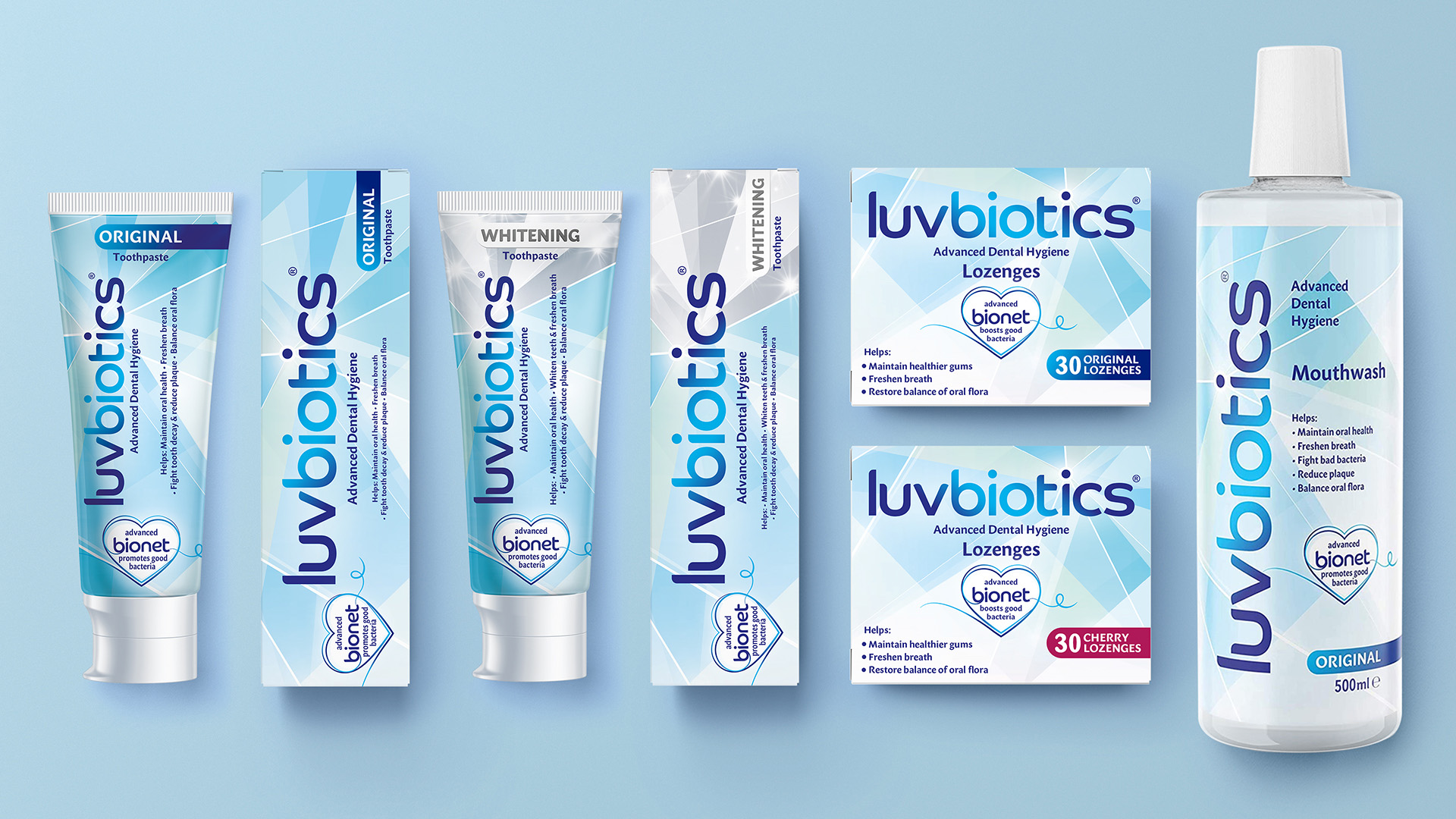 Slice Design Creates Packaging for a New Probiotic Dental Range Luvbiotics