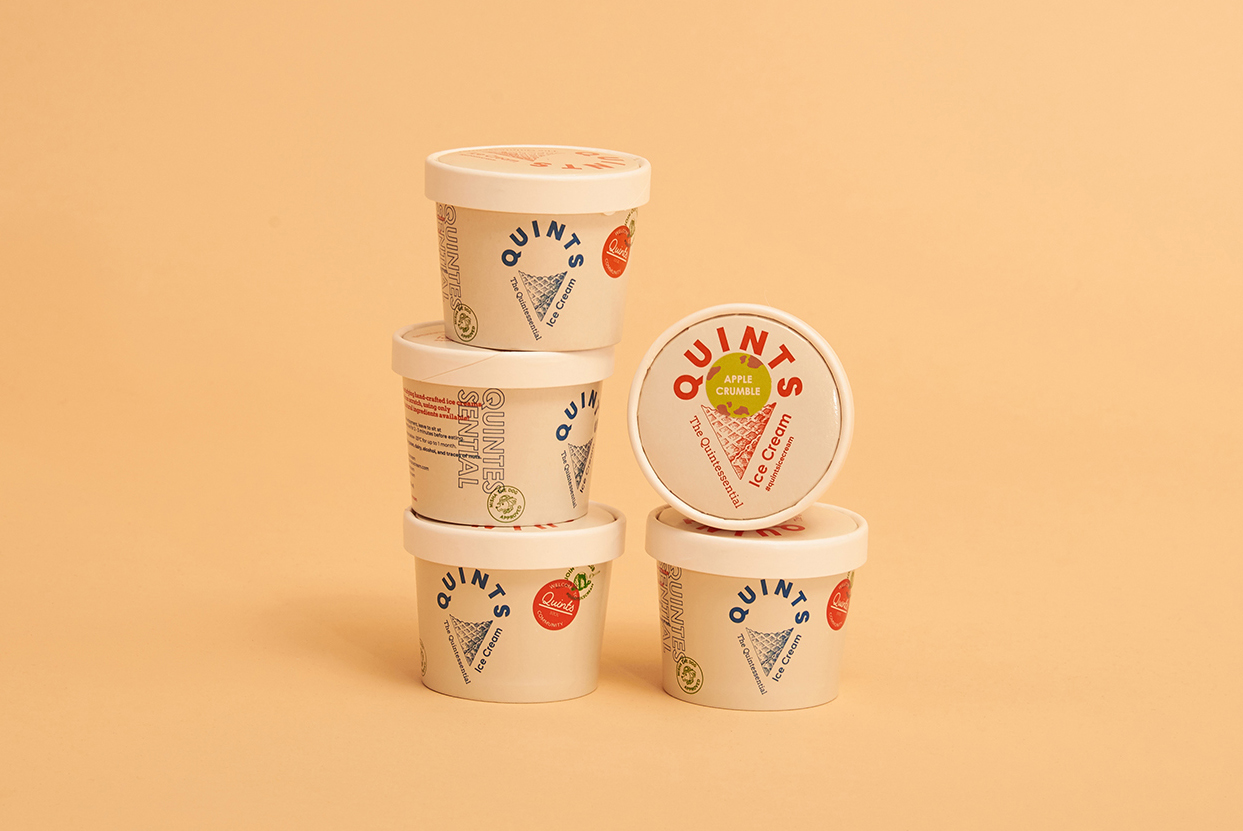 The Head and The Heart Studio Create Identity and Packaging Design for Premium Ice Cream Brands Quints