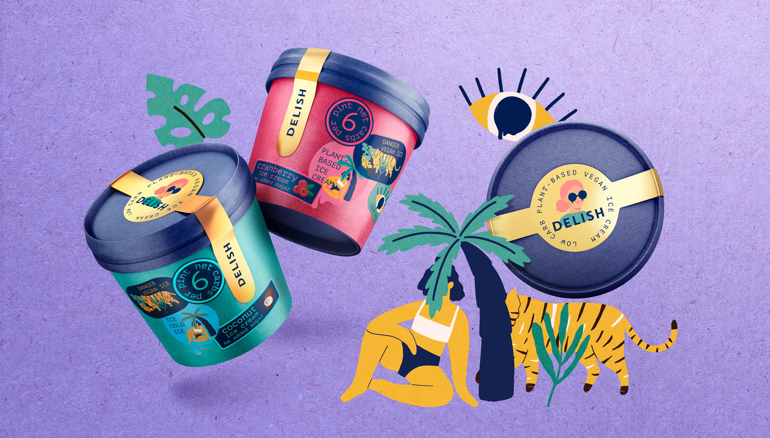 Win Creating Images Deliver Packaging Design and Illustration for Delish Ice Cream