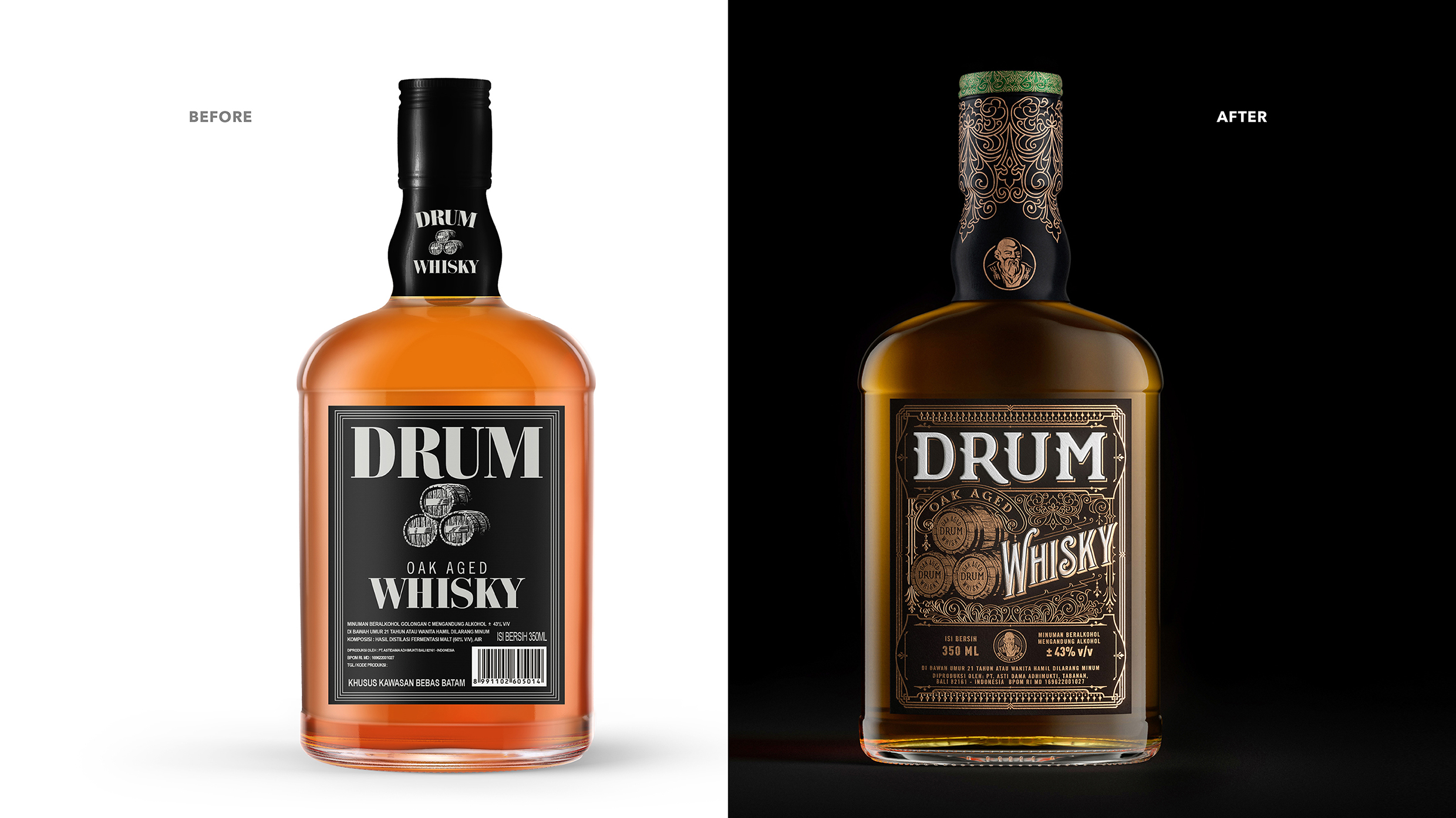 BlackMoon Studio Drum Whisky Packaging Label Design for Bali-Based Astidama  Distillery - World Brand Design Society