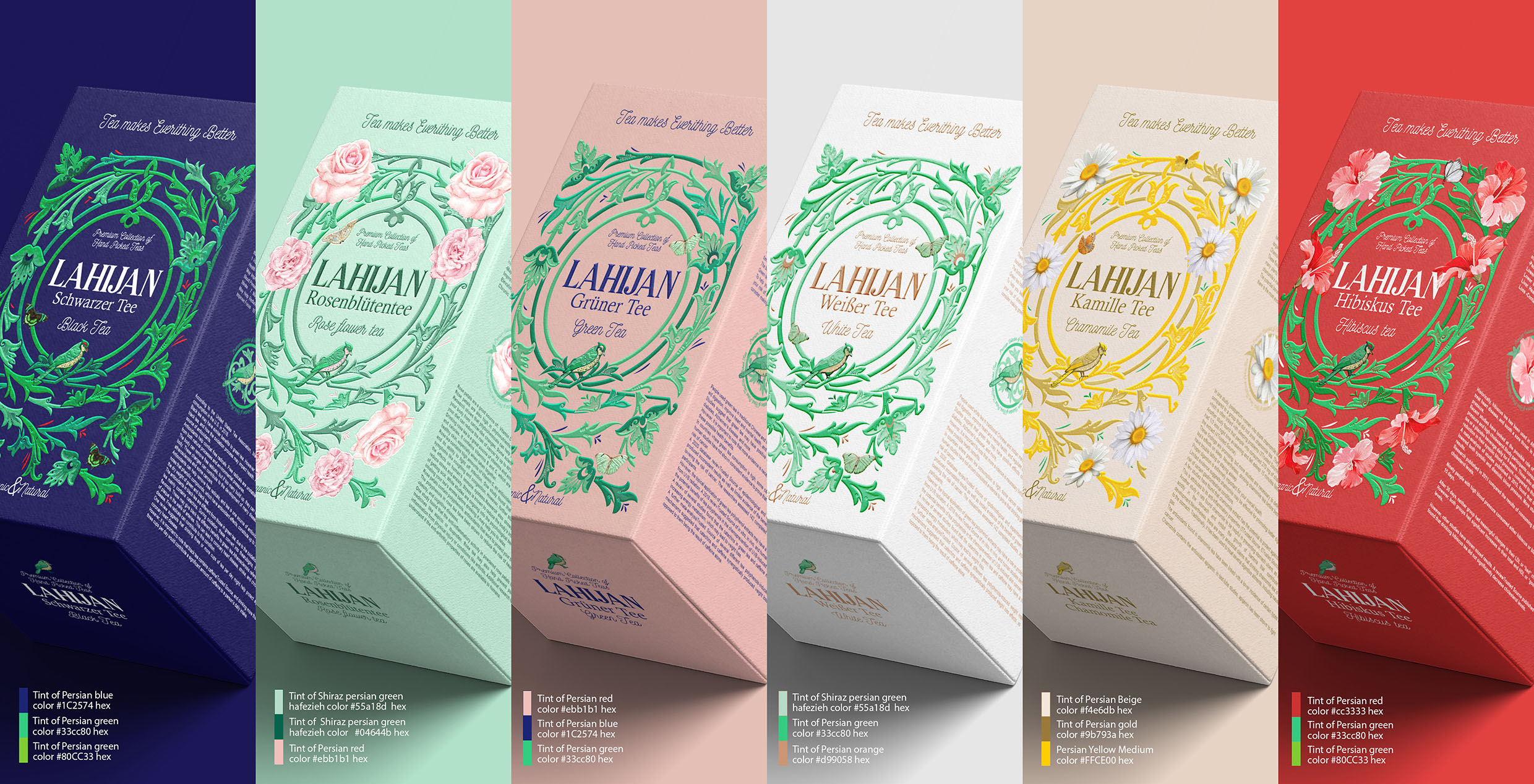 A Range of Persian Tea Packaging Design by Termeh Moqanloo
