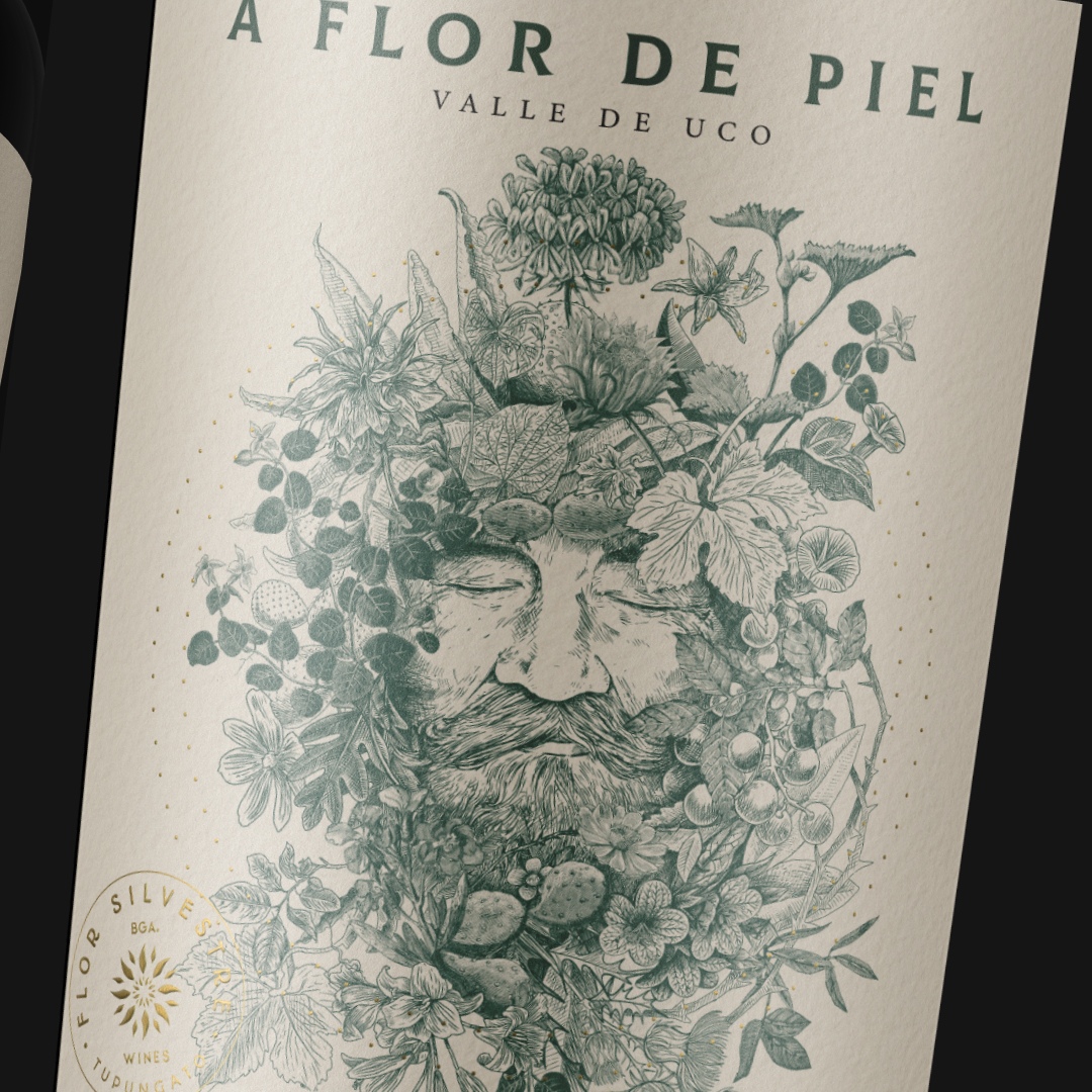 A Flor de Piel Wine Label Design by Estudio Argo
