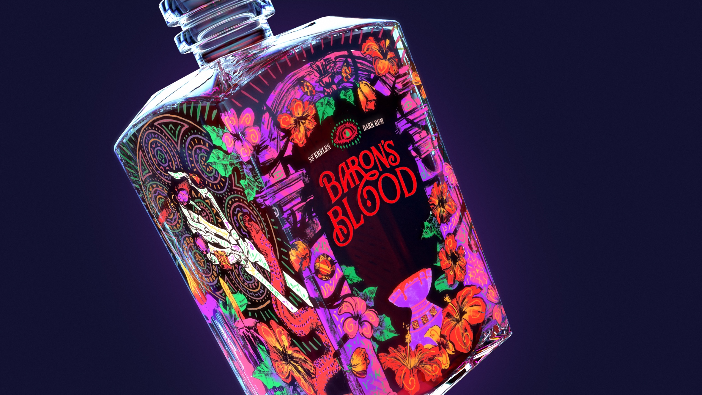 Packaging Design Concept for Baron’s Blood Krelen Rum