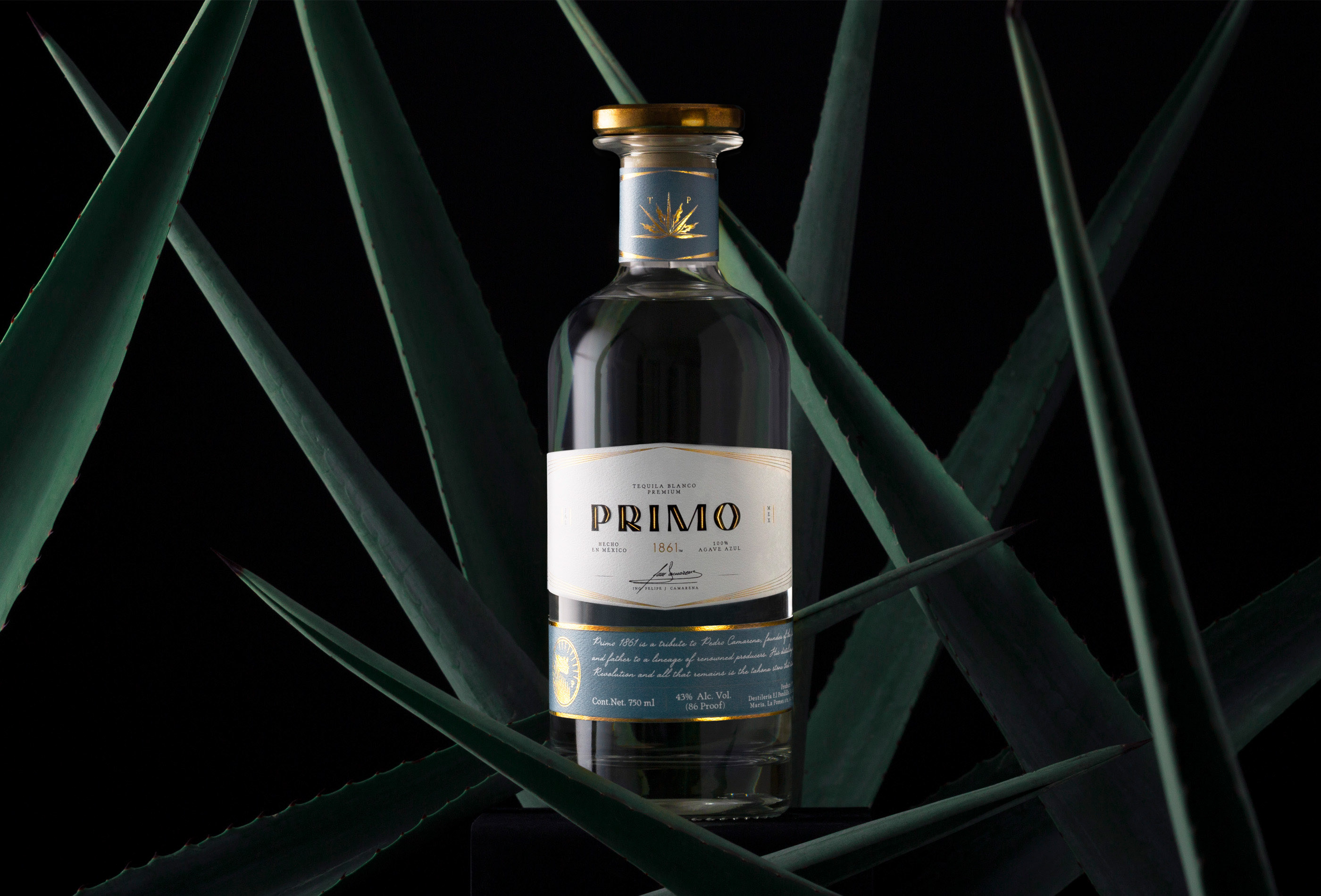 Estudio Albino Creates Brand Identity and Packaging Design for Primo 1861 Tequila Blanco Premium