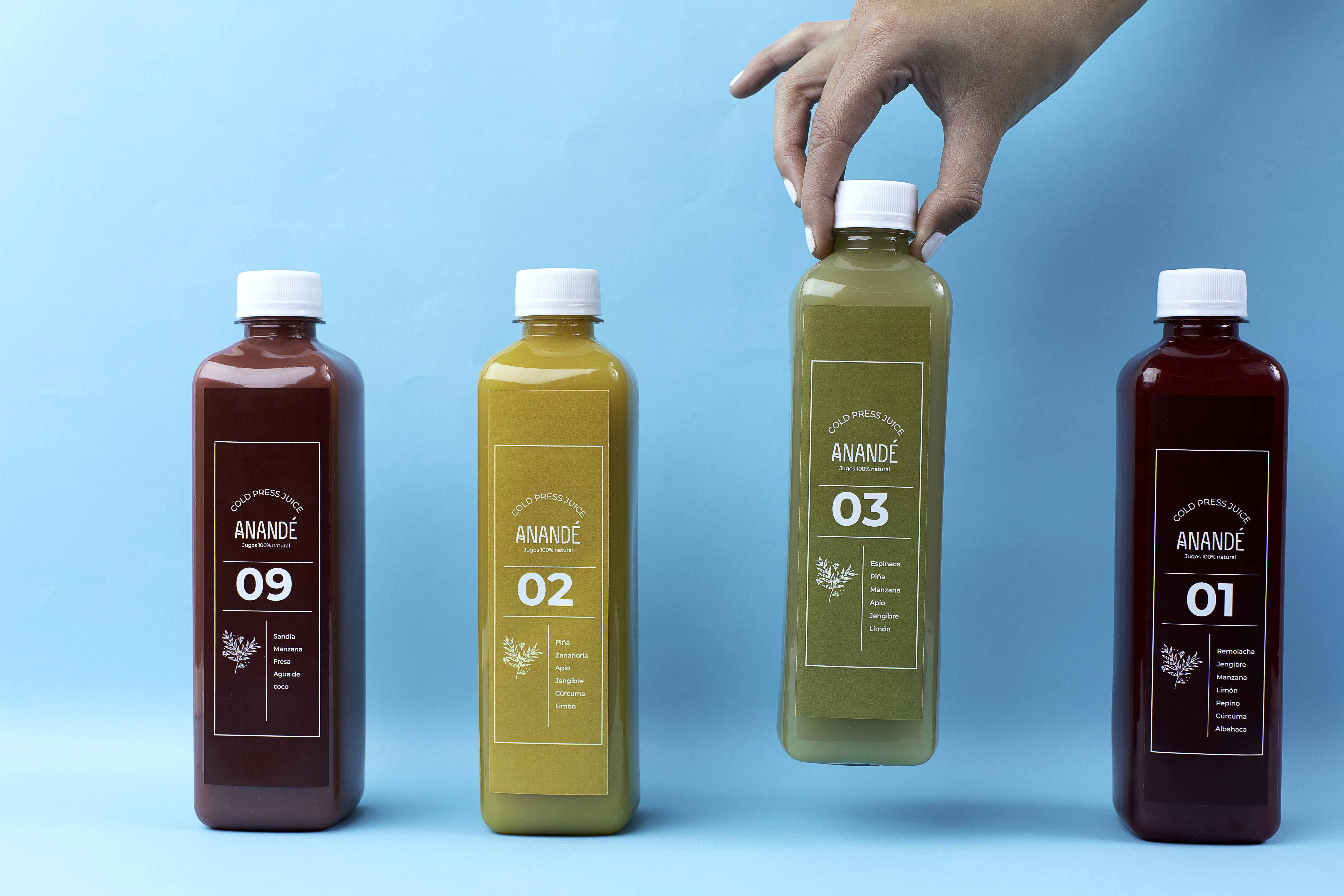 Anandé Green Juice Packaging