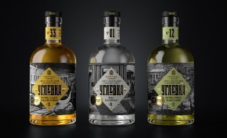 Olga Prokhorova Creates Packaging Design for Vodka “Uglevka”