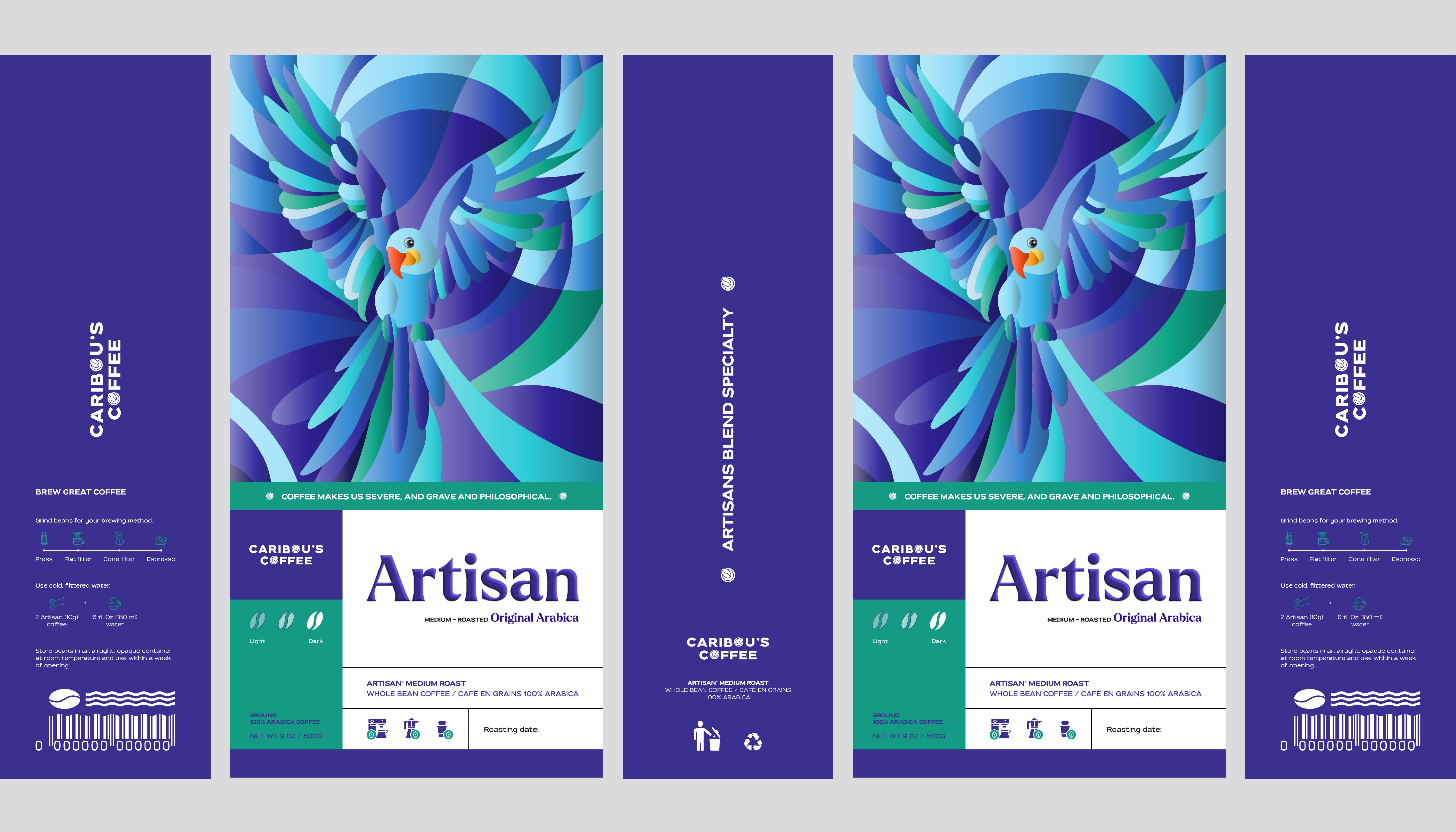 Caribous Roasted Packaging Design by Vivian