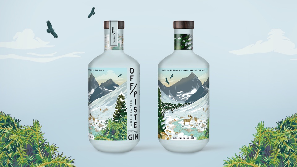 Off Piste Spirit Packaging Design by Kingdom & Sparrow
