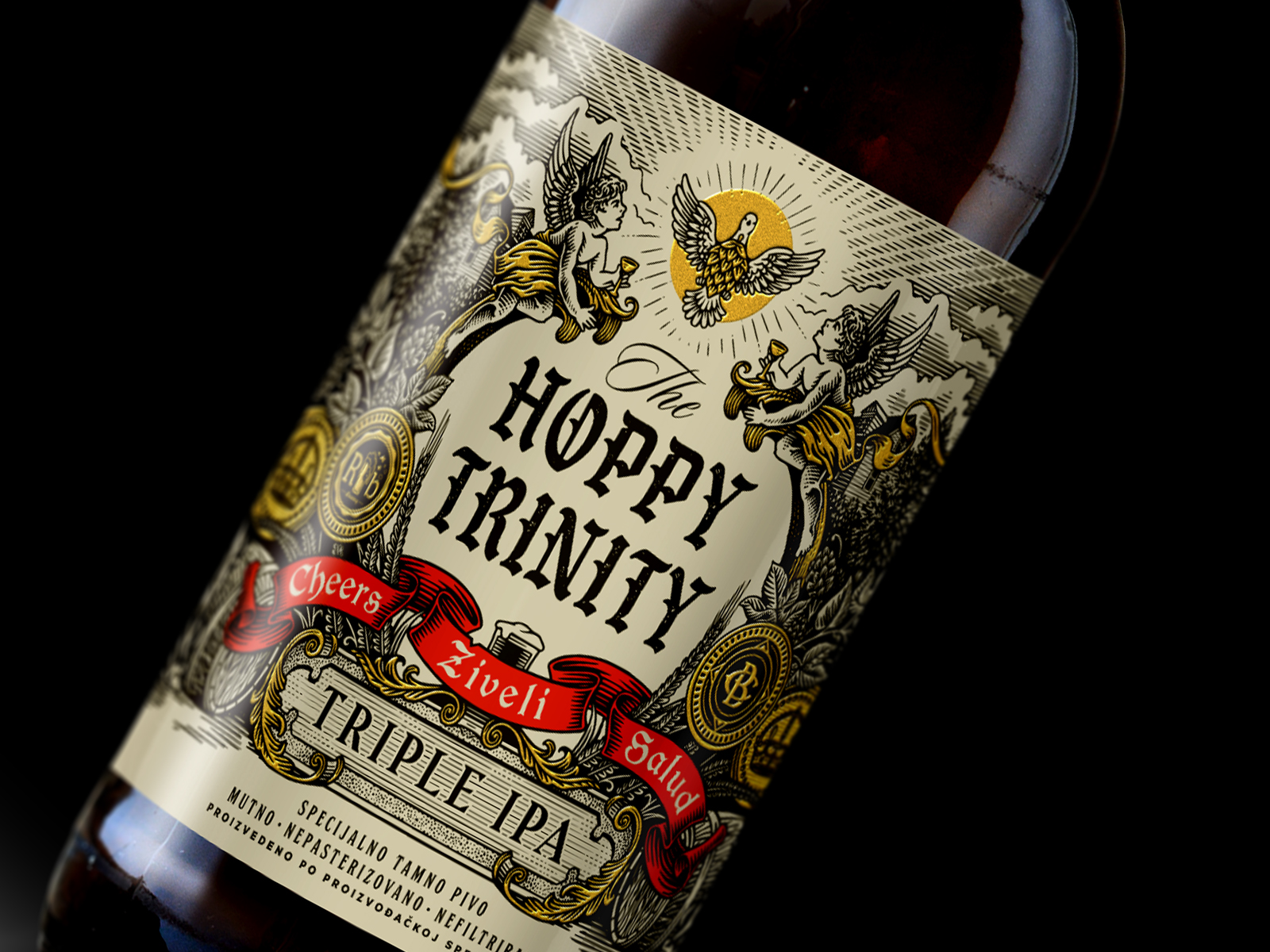 Label Design for The Hoppy Trinity Triple IPA, Designed by Widakk Design Studio