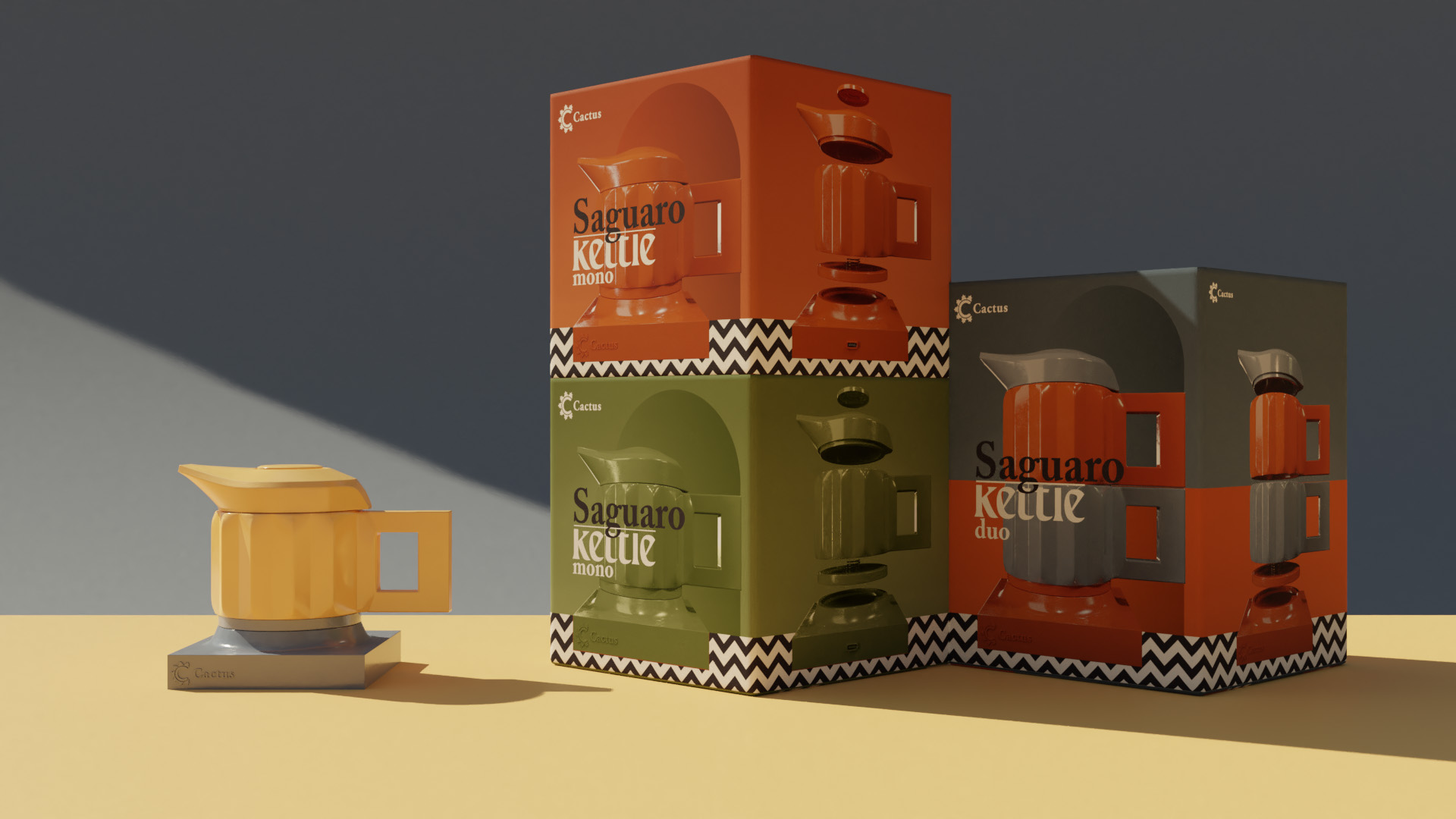 Cactus Brand and Packaging Design for Modular Sustainable Appliances