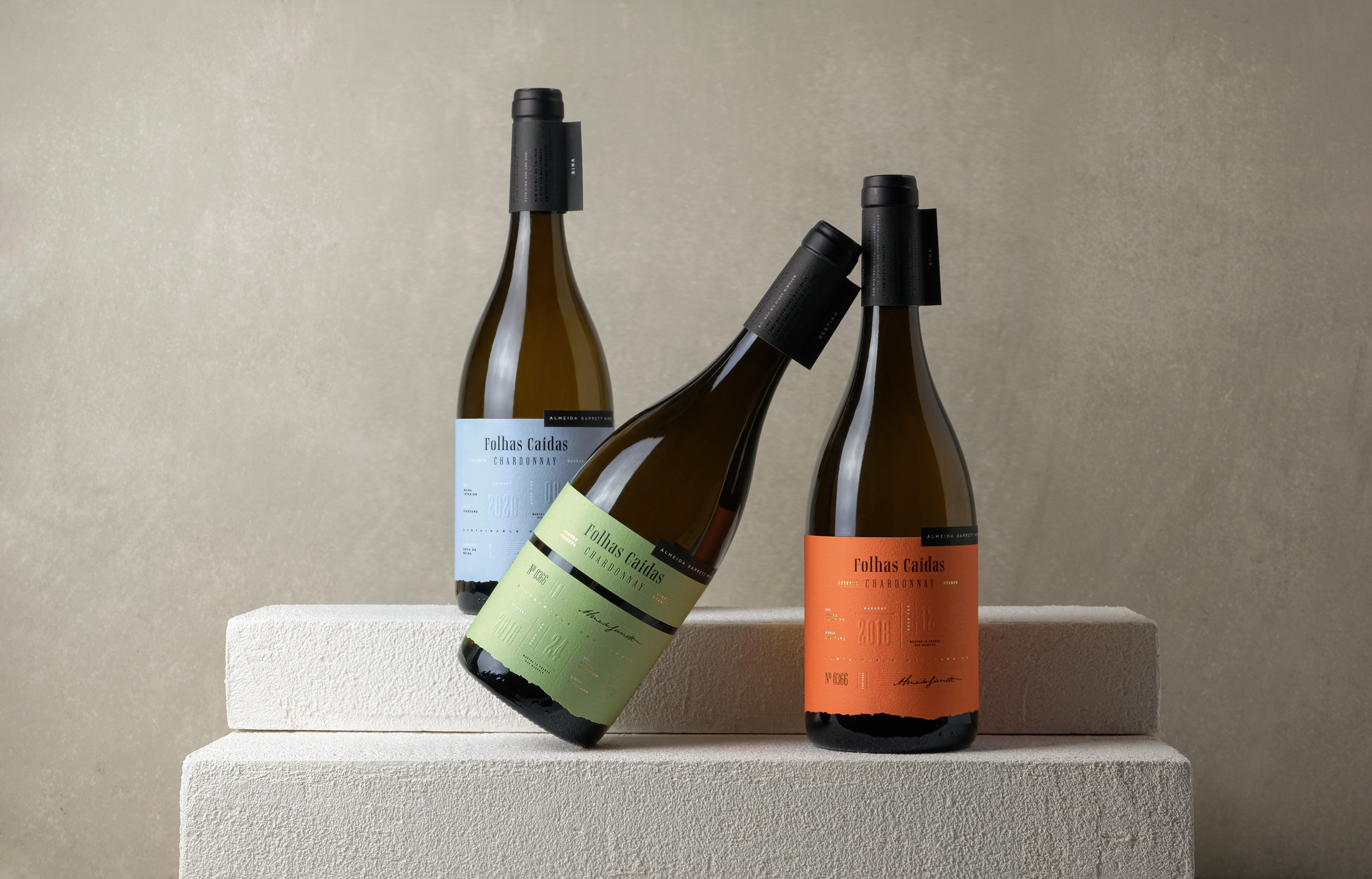Packaging Design for Folhas Caídas Range of Wines From Portugal by 327 Creative Studio
