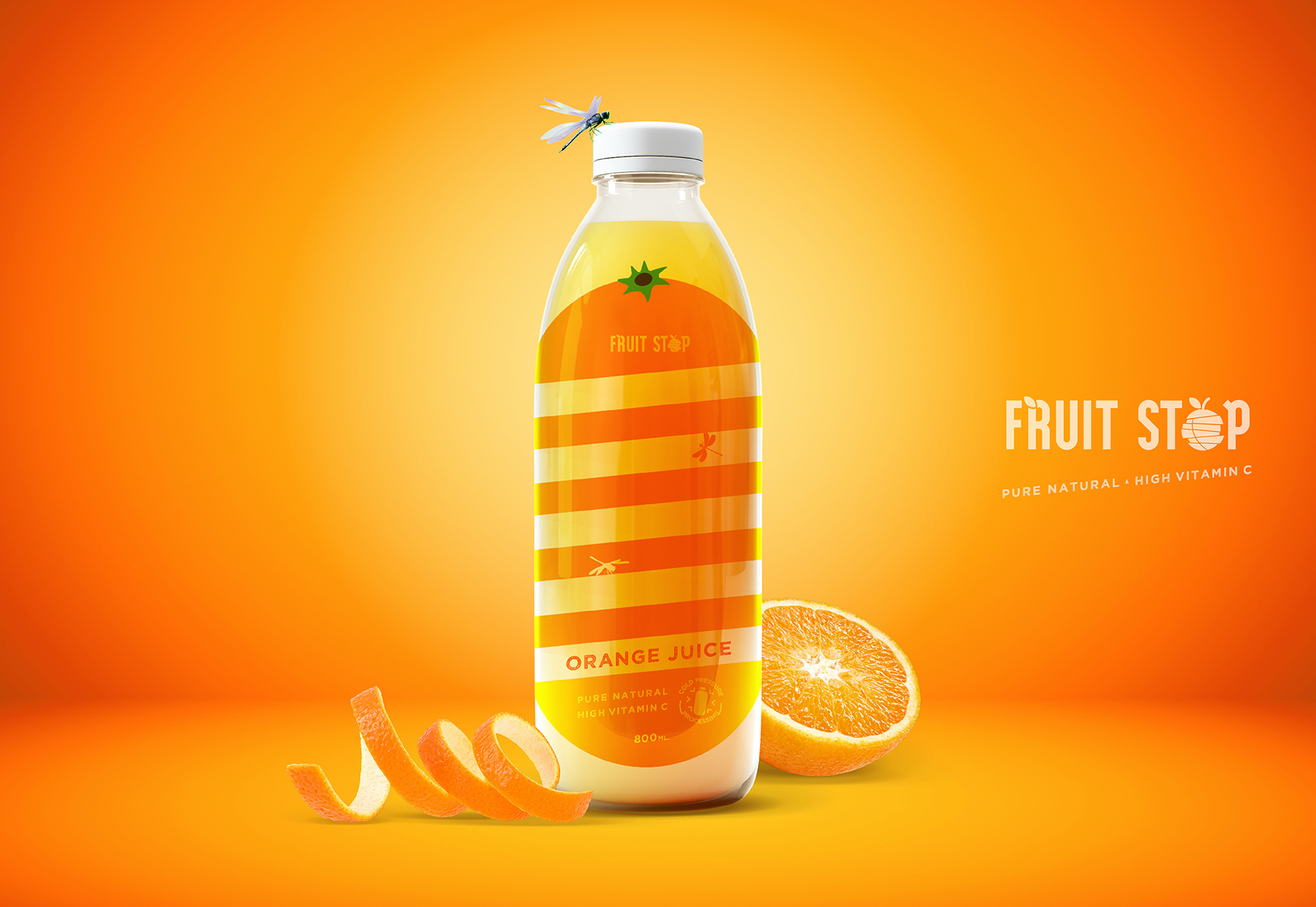 Fruit Stop Cold Pressed Fruit Juice Packaging Design World Brand Design Society