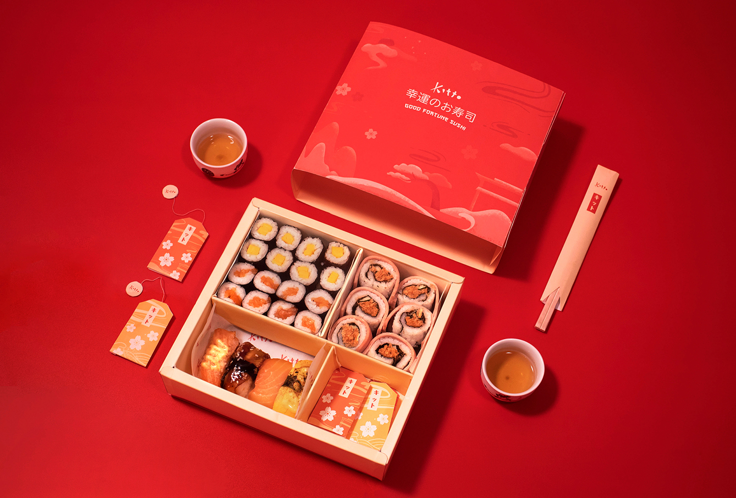 Kitto Good Fortune Sushi Packaging Design by Student Joey Fong