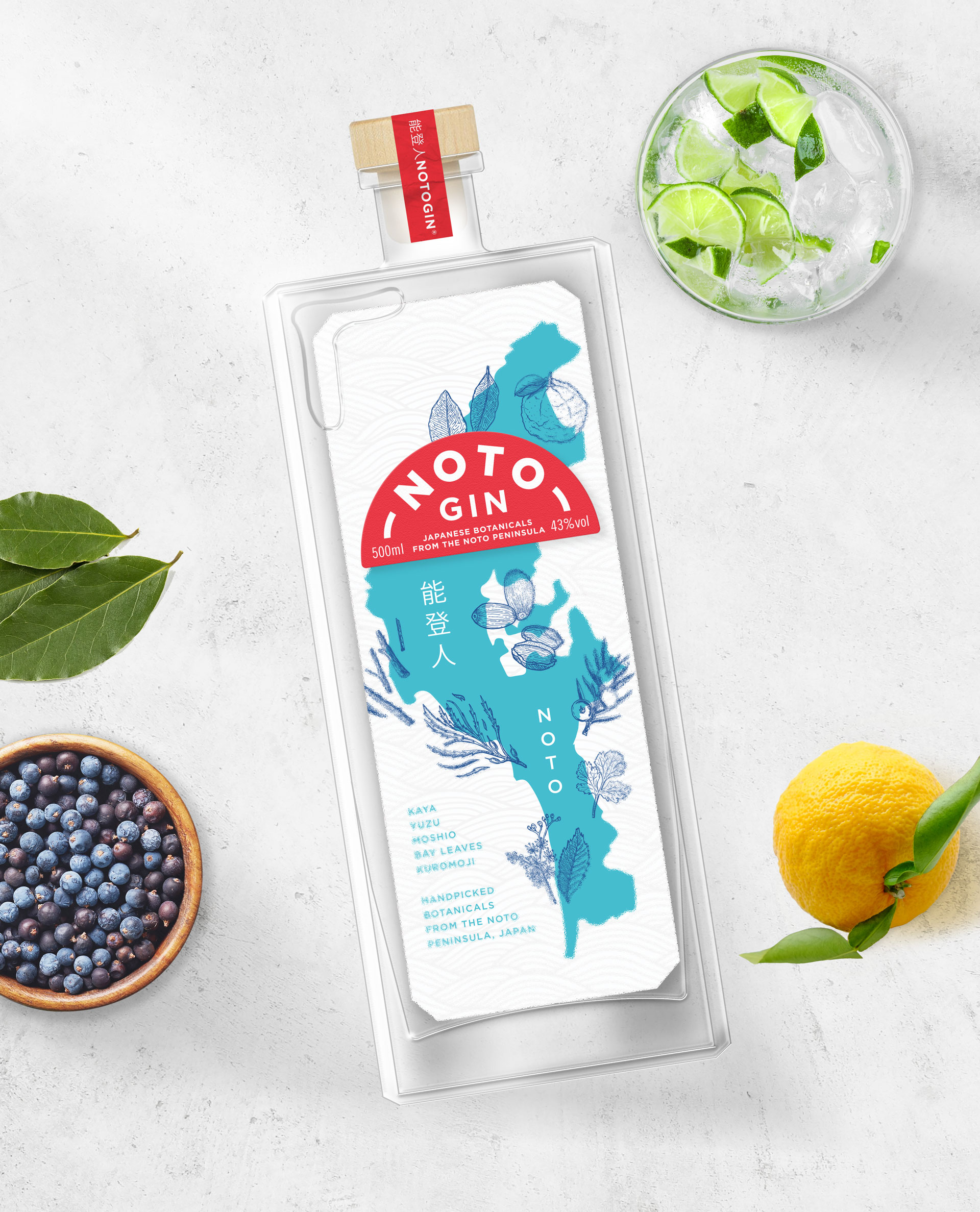 Noto Gin Brand Identity and Packaging Design Created by Episode Two