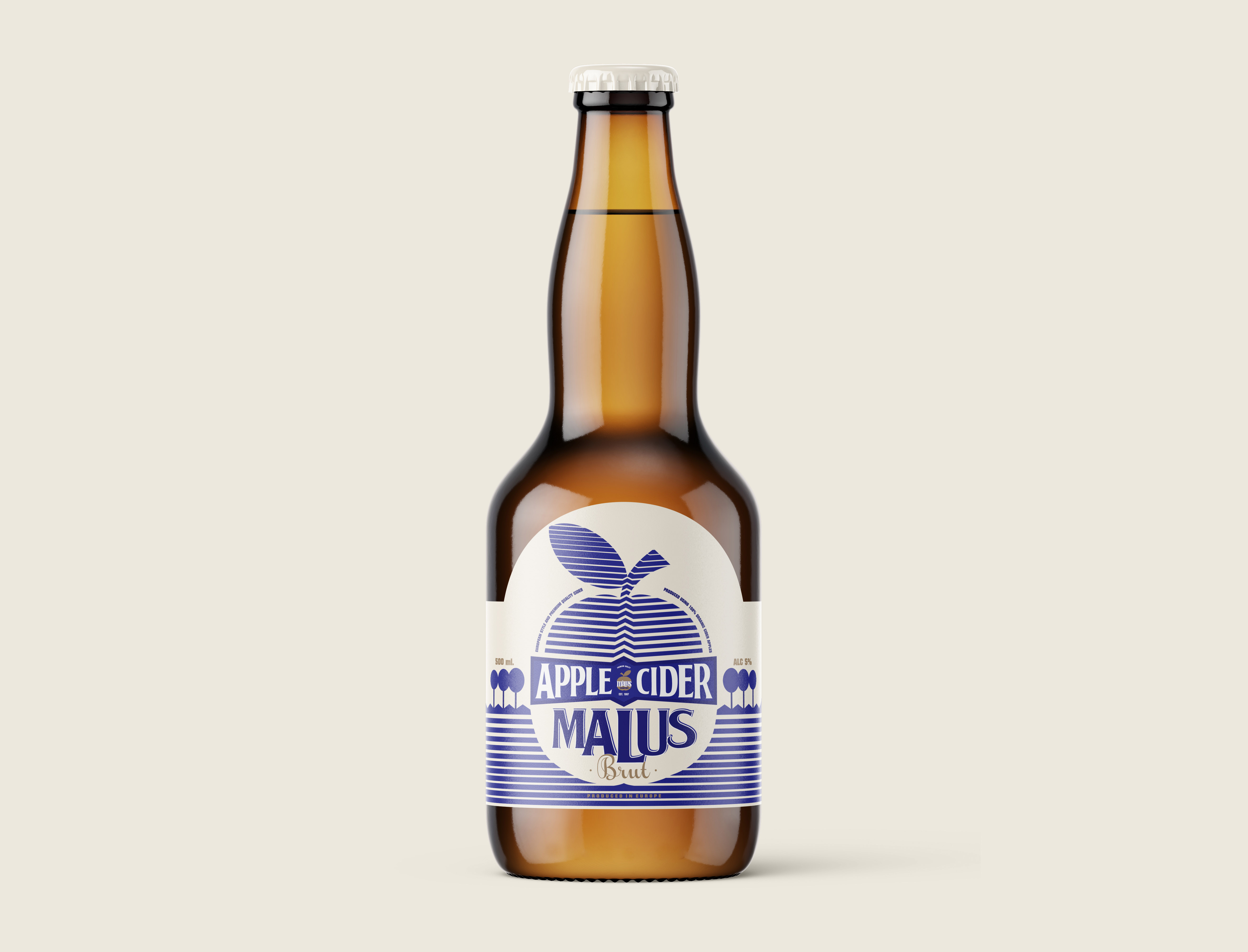 Malus Apple Cider Packaging Design by TV Lab Agency