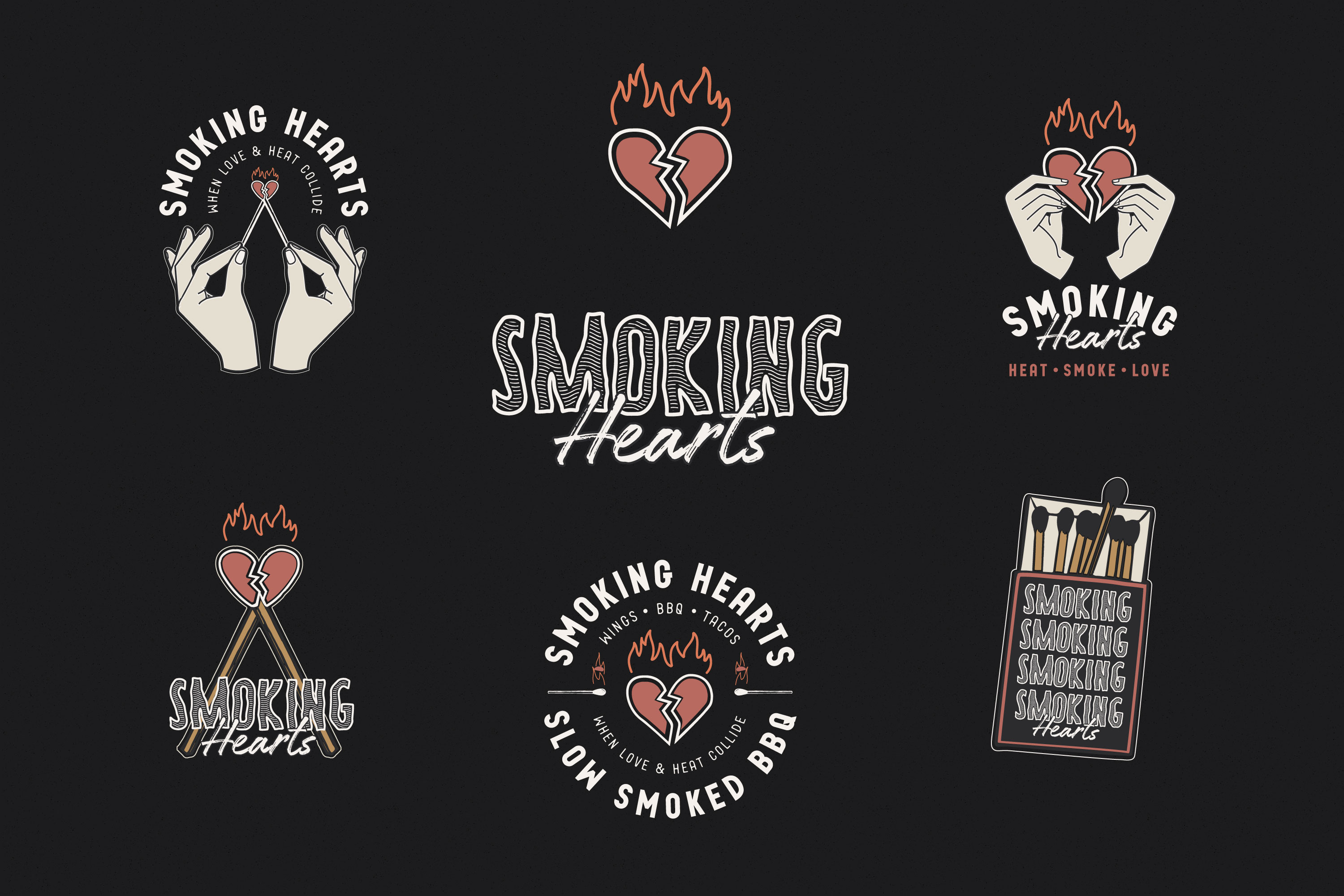 Studio Nice One Create Visual Identity for Smoking Hearts BBQ & Smokehouse